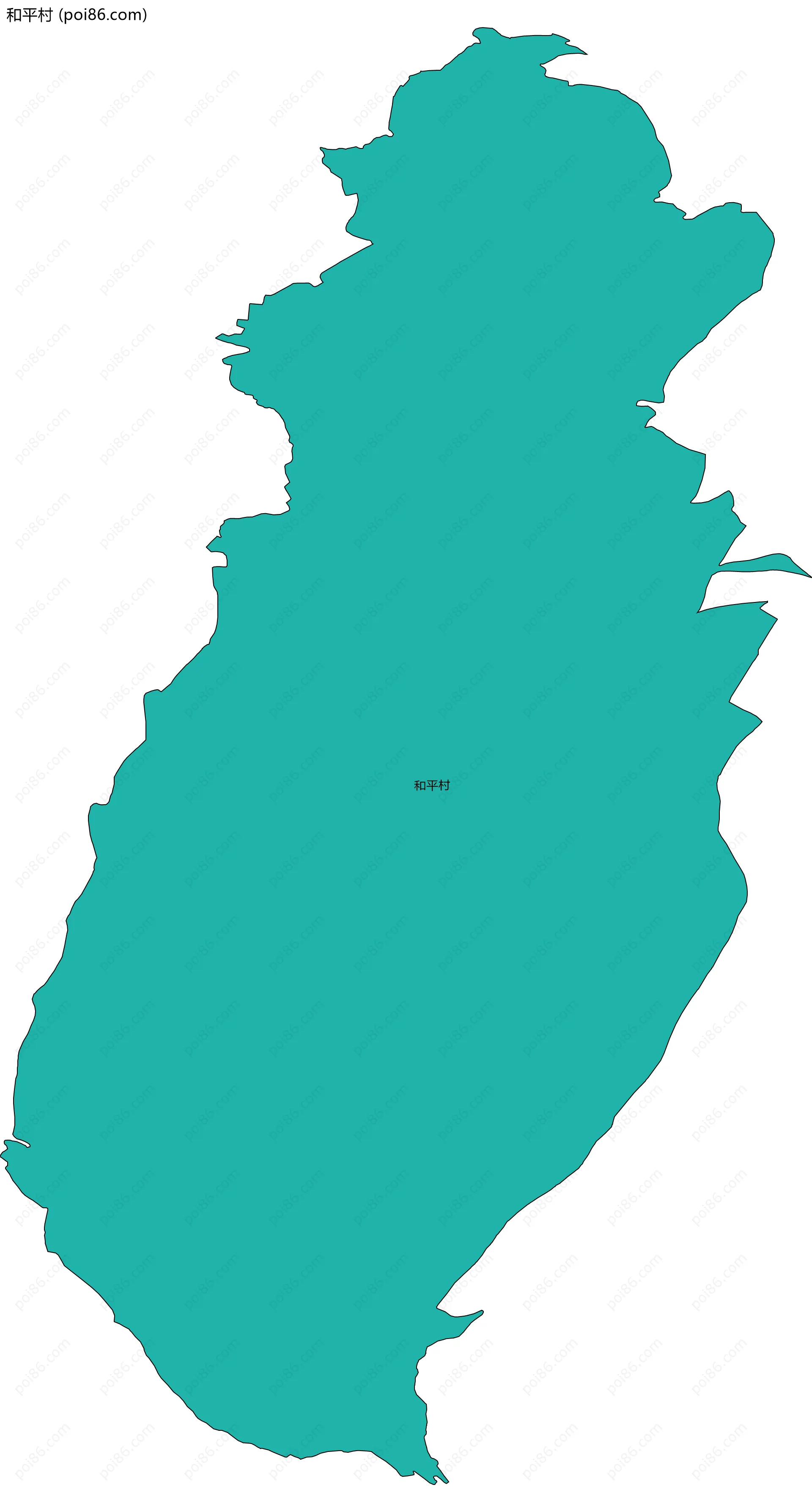 和平村边界地图