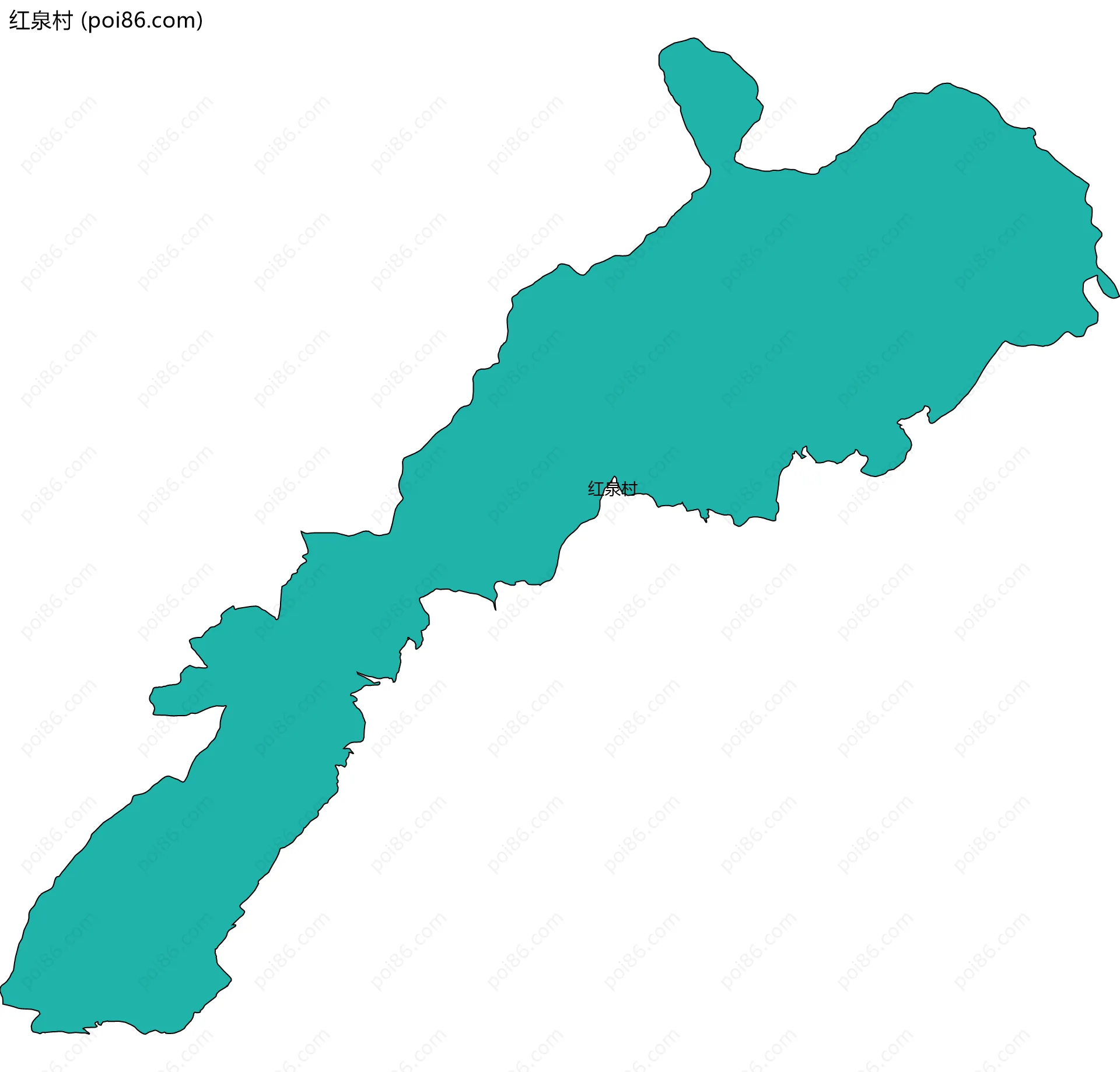 红泉村边界地图