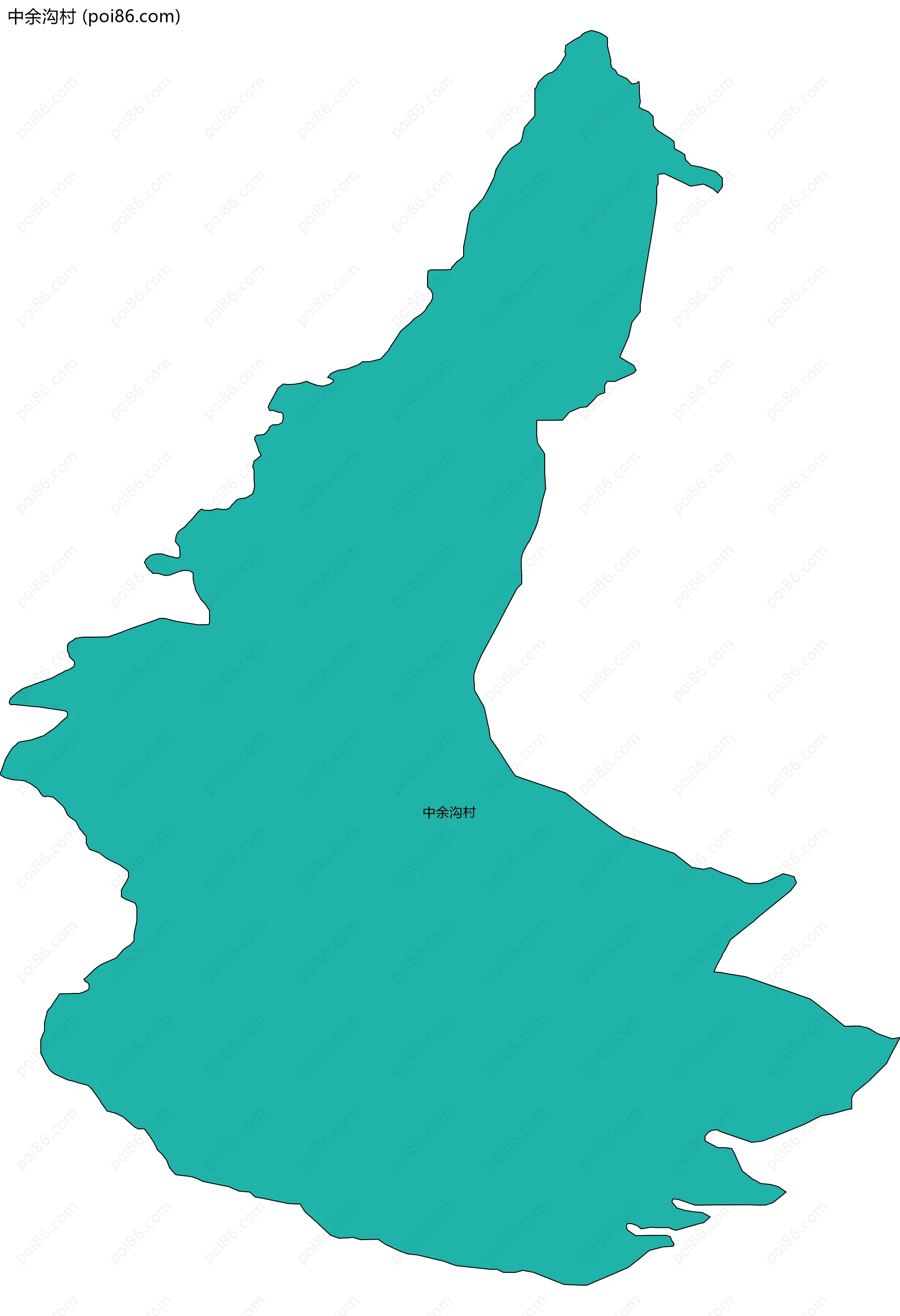 中余沟村边界地图