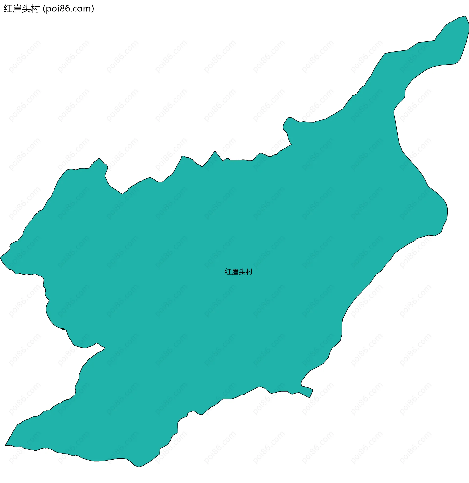 红崖头村边界地图