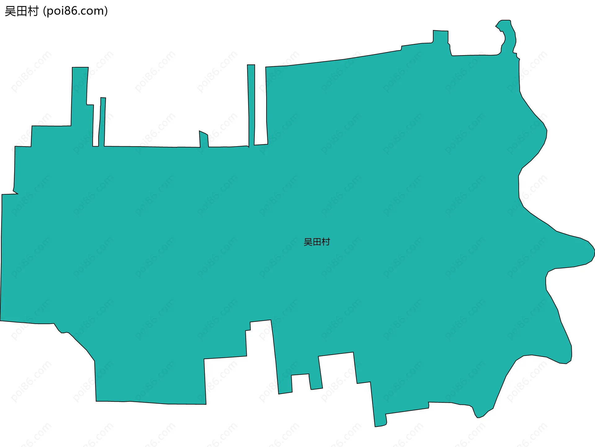 吴田村边界地图