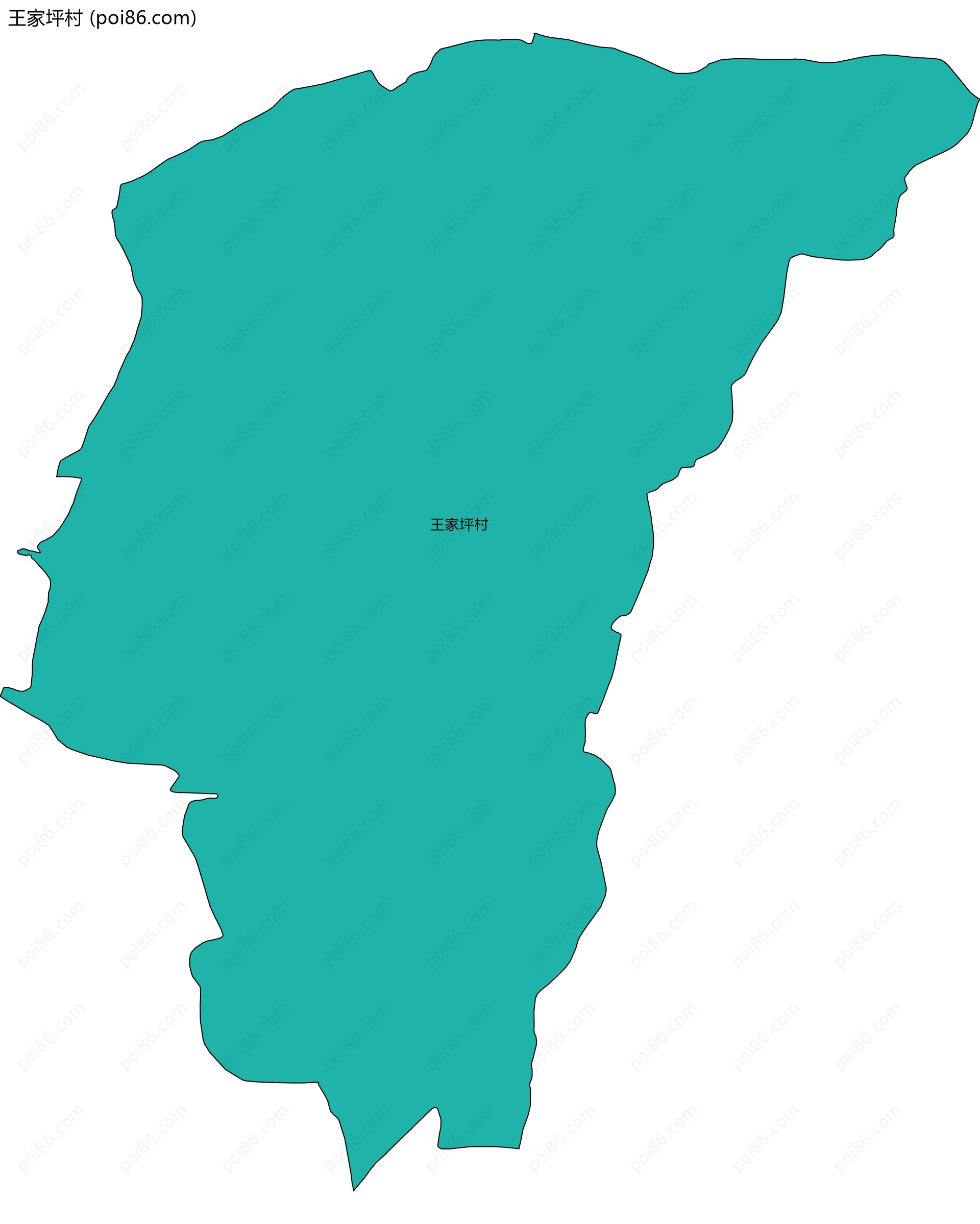 王家坪村边界地图