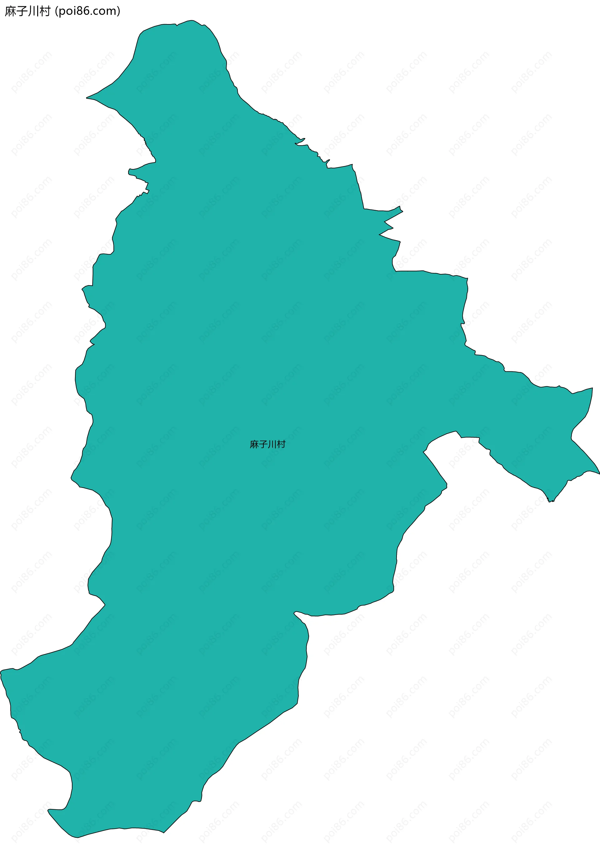 麻子川村边界地图