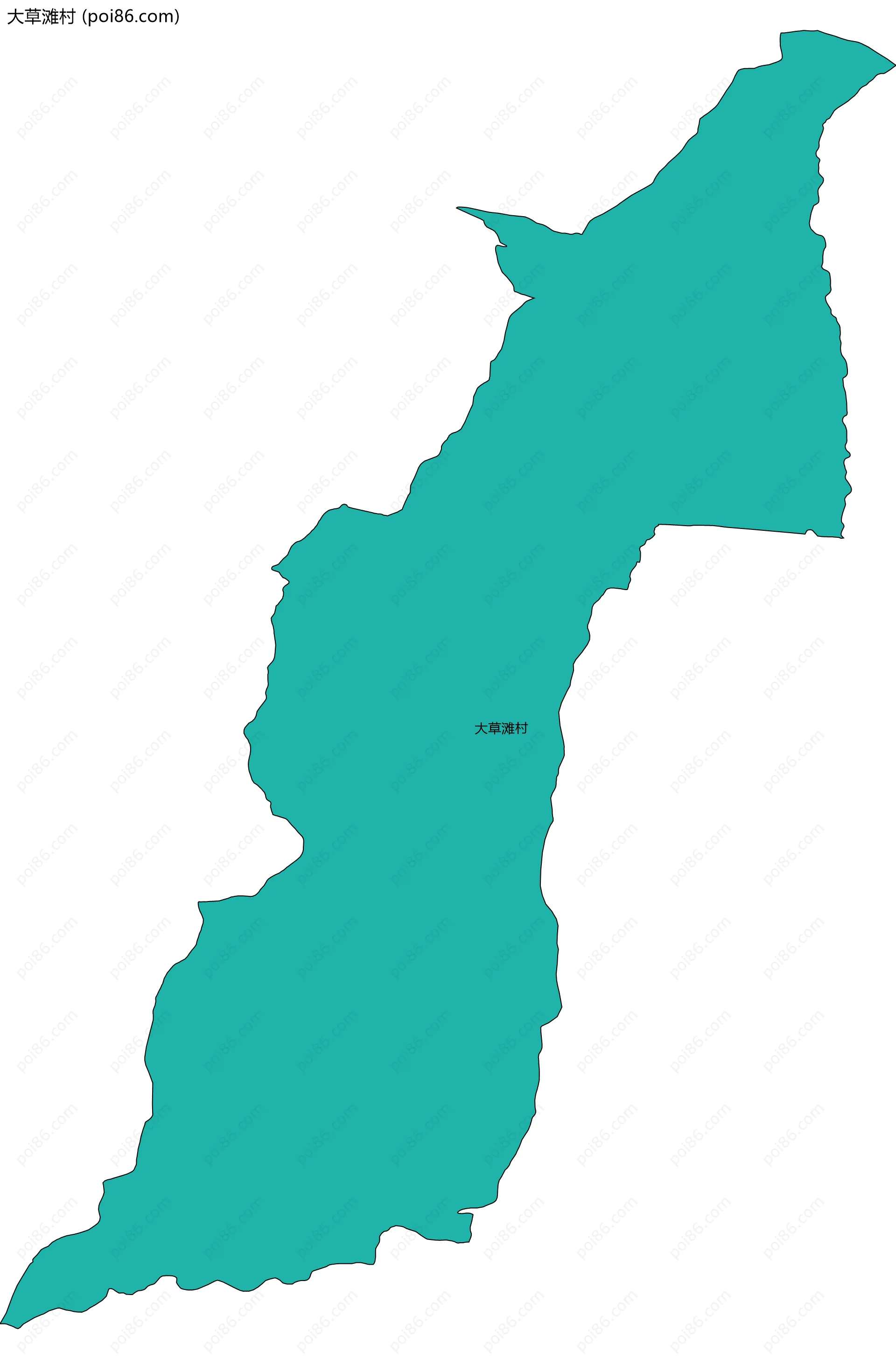 大草滩村边界地图