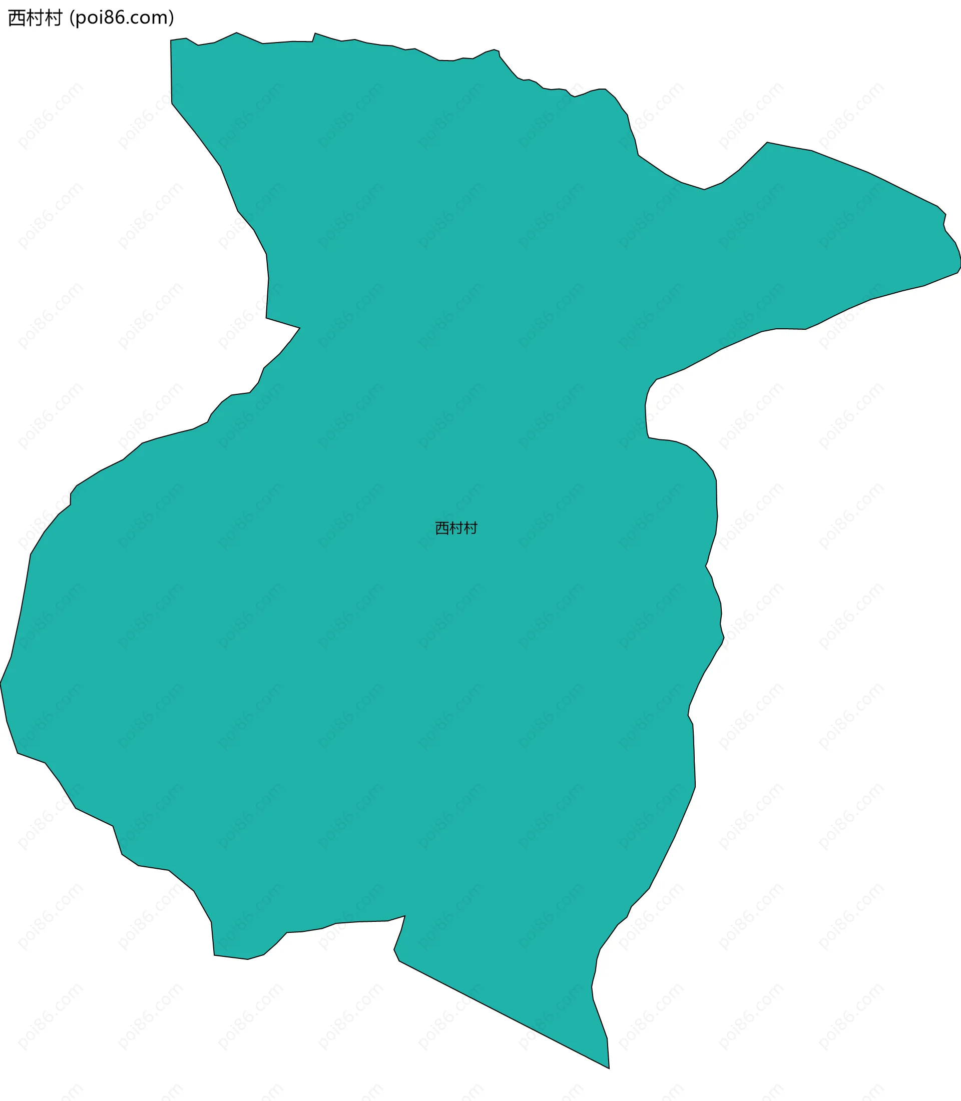 西村村边界地图