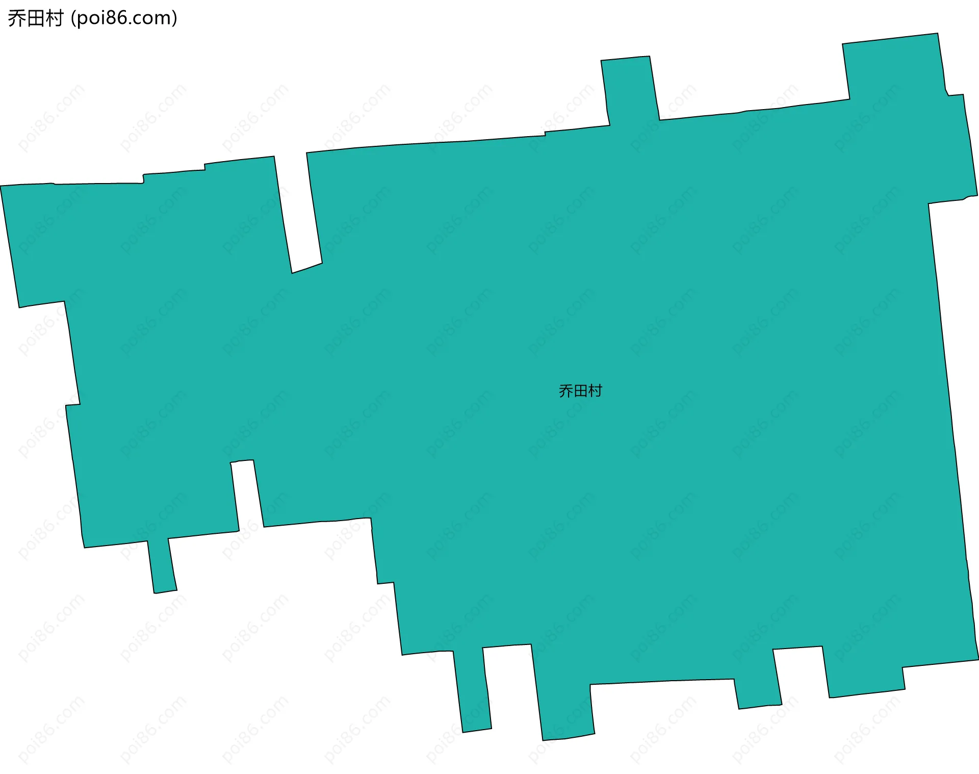 乔田村边界地图