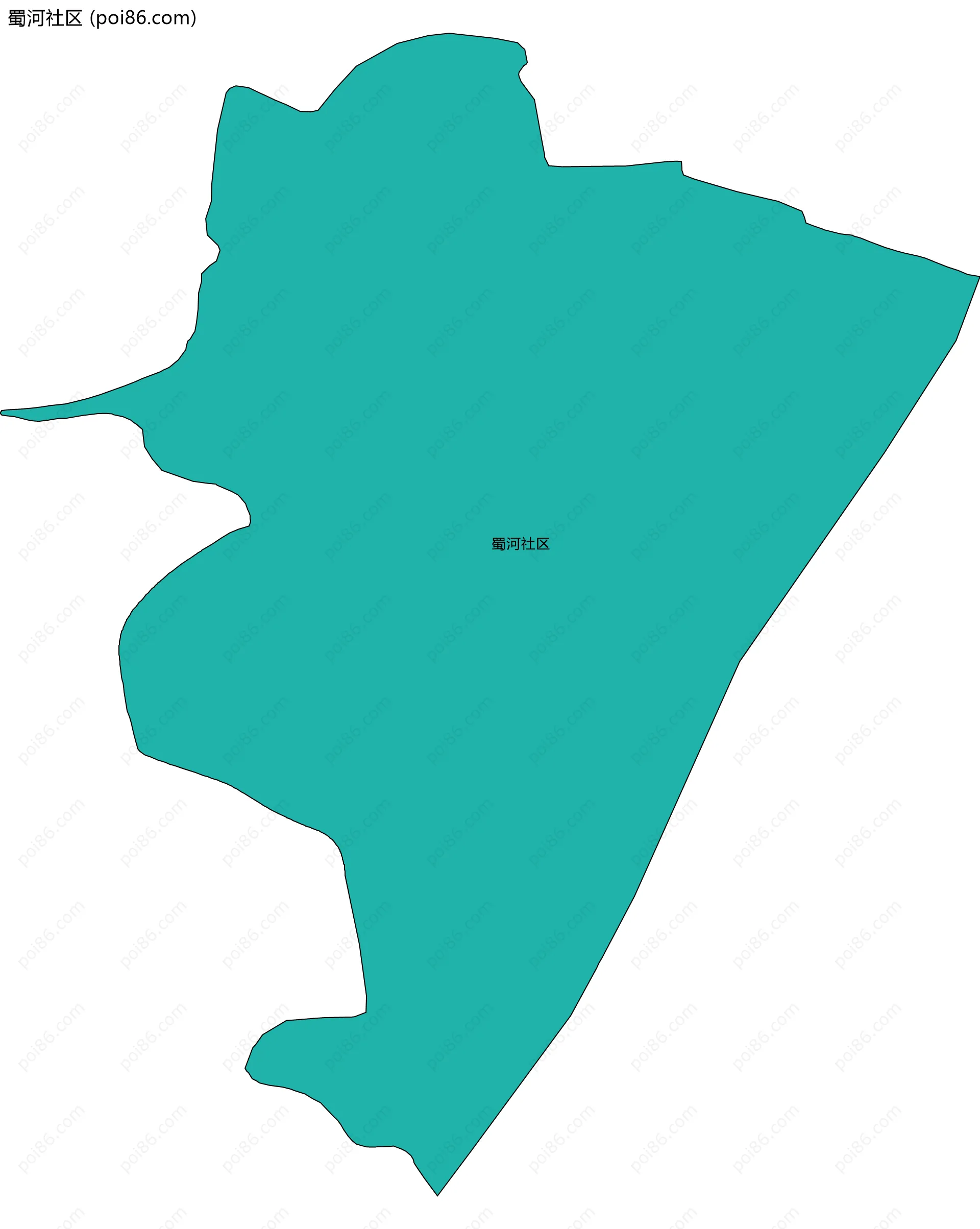 蜀河社区边界地图