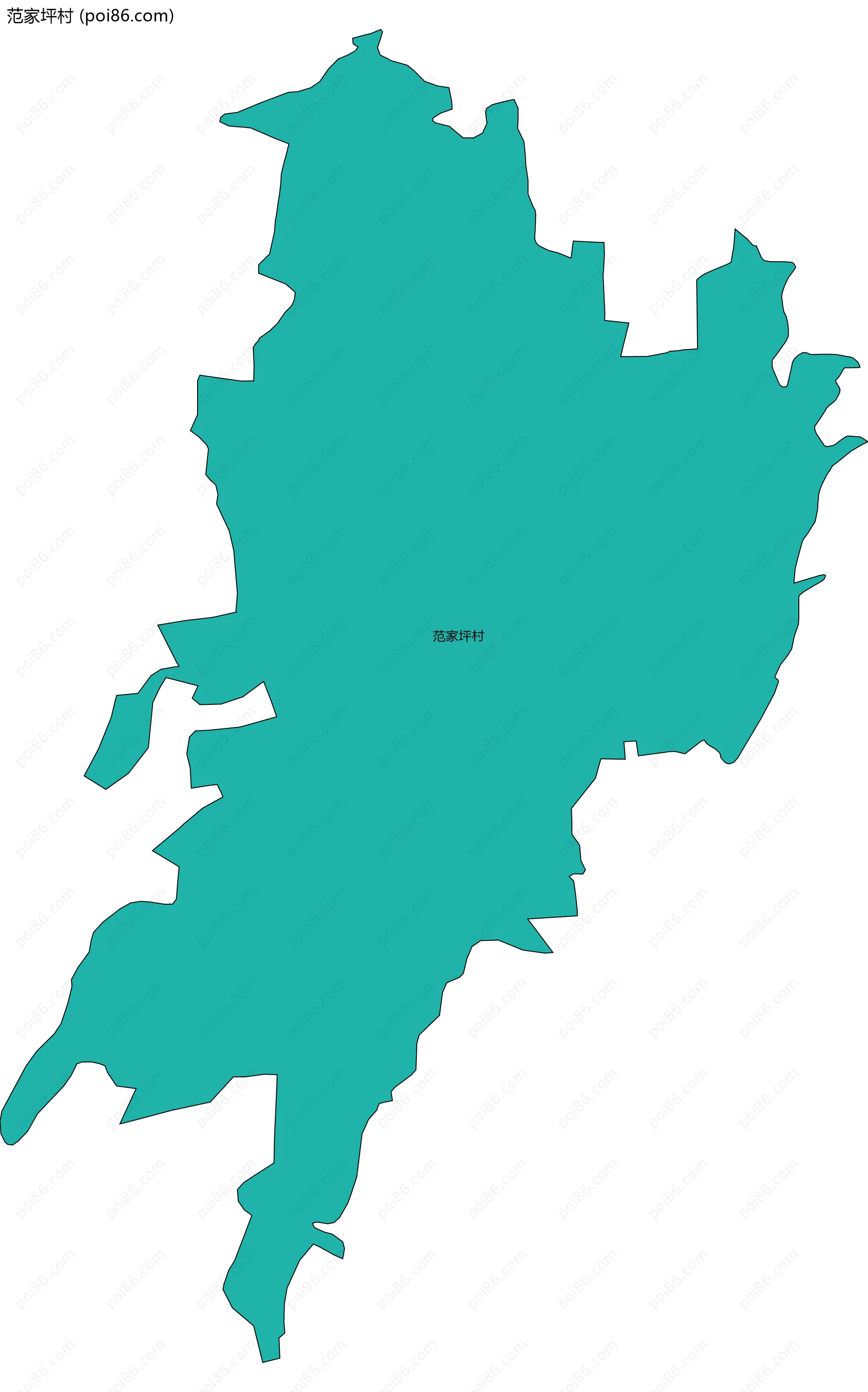 范家坪村边界地图