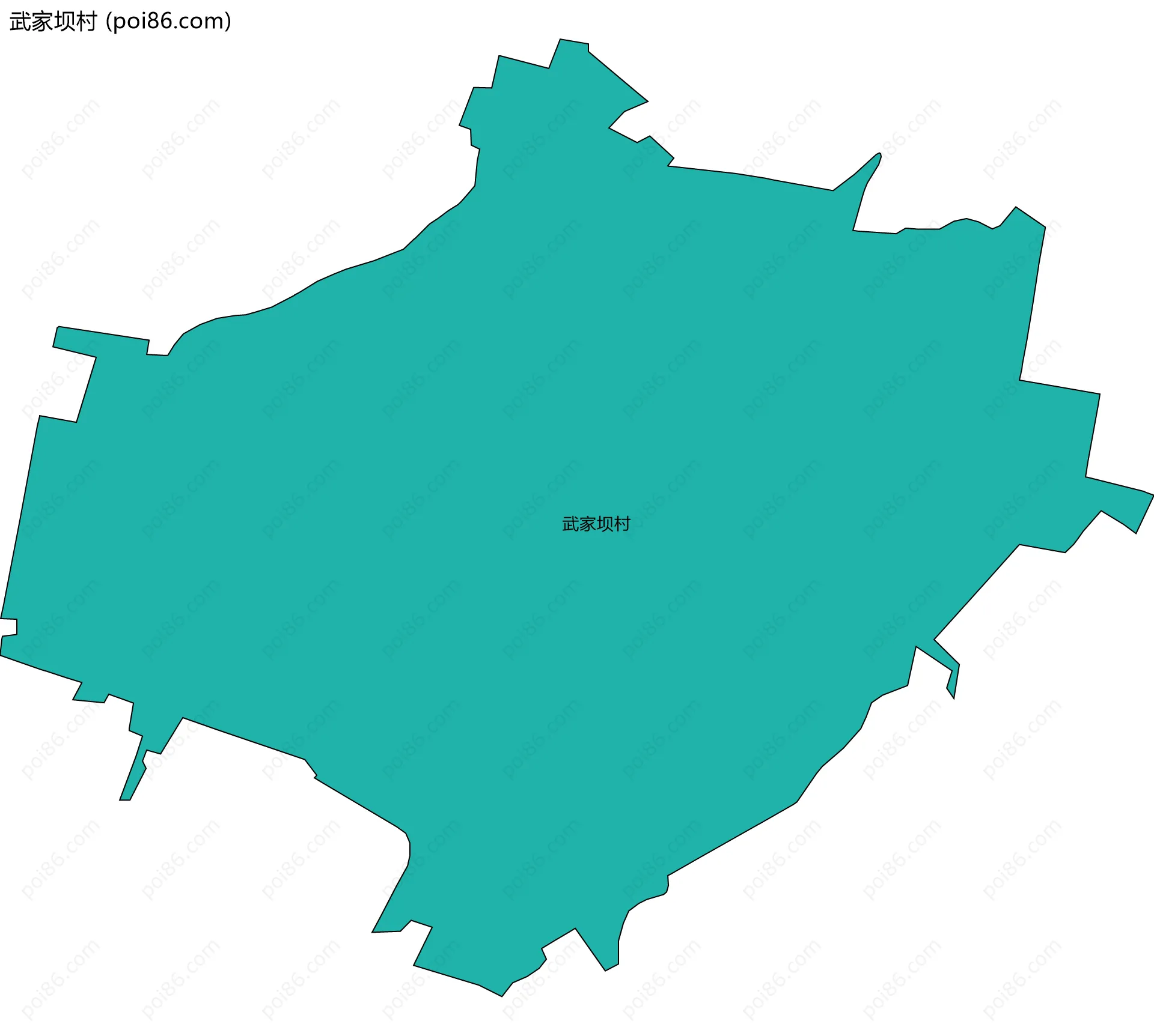 武家坝村边界地图