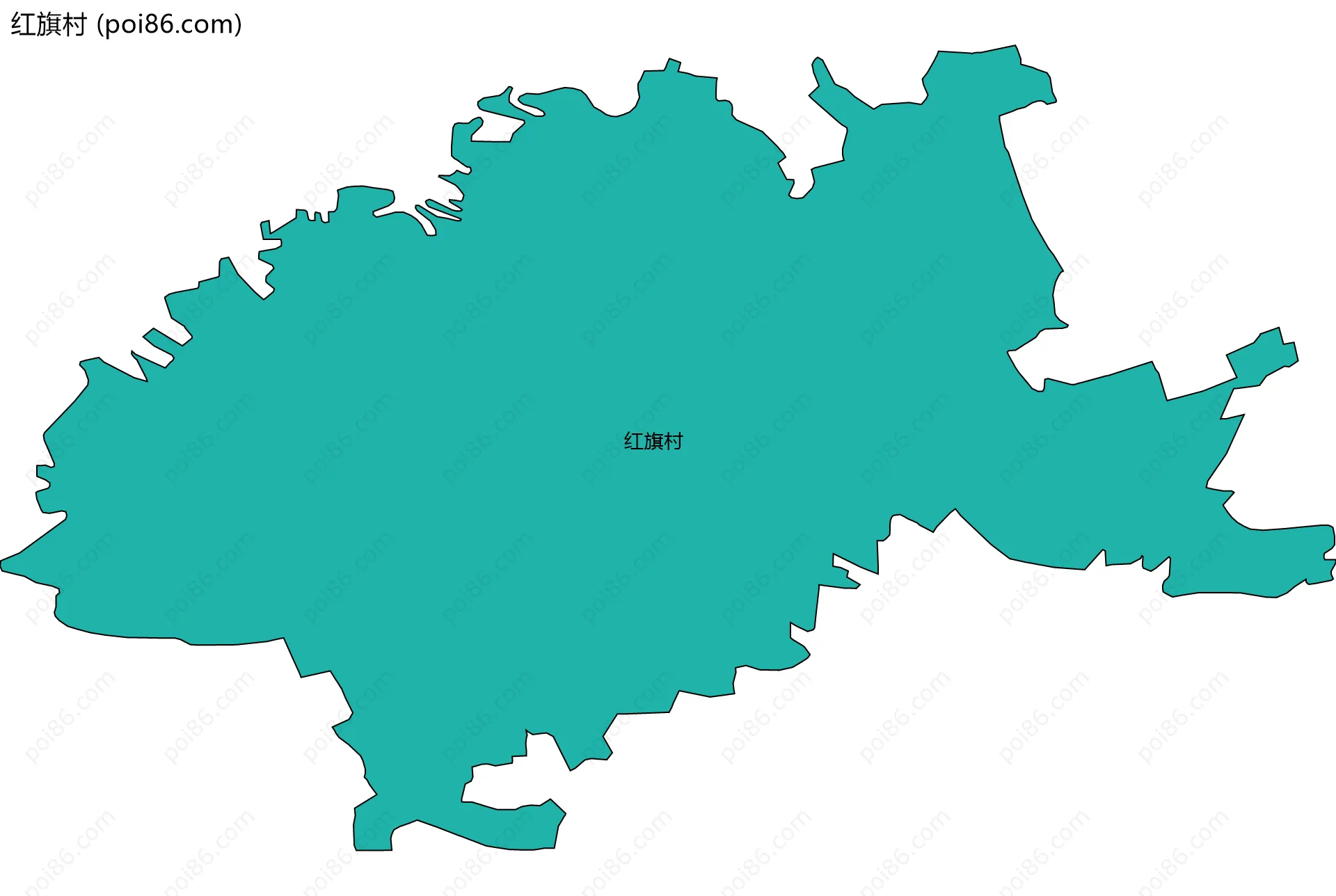 红旗村边界地图