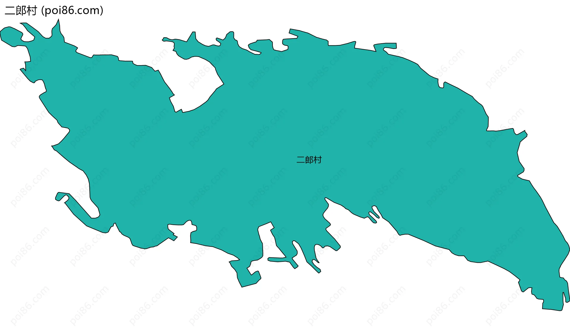 二郎村边界地图