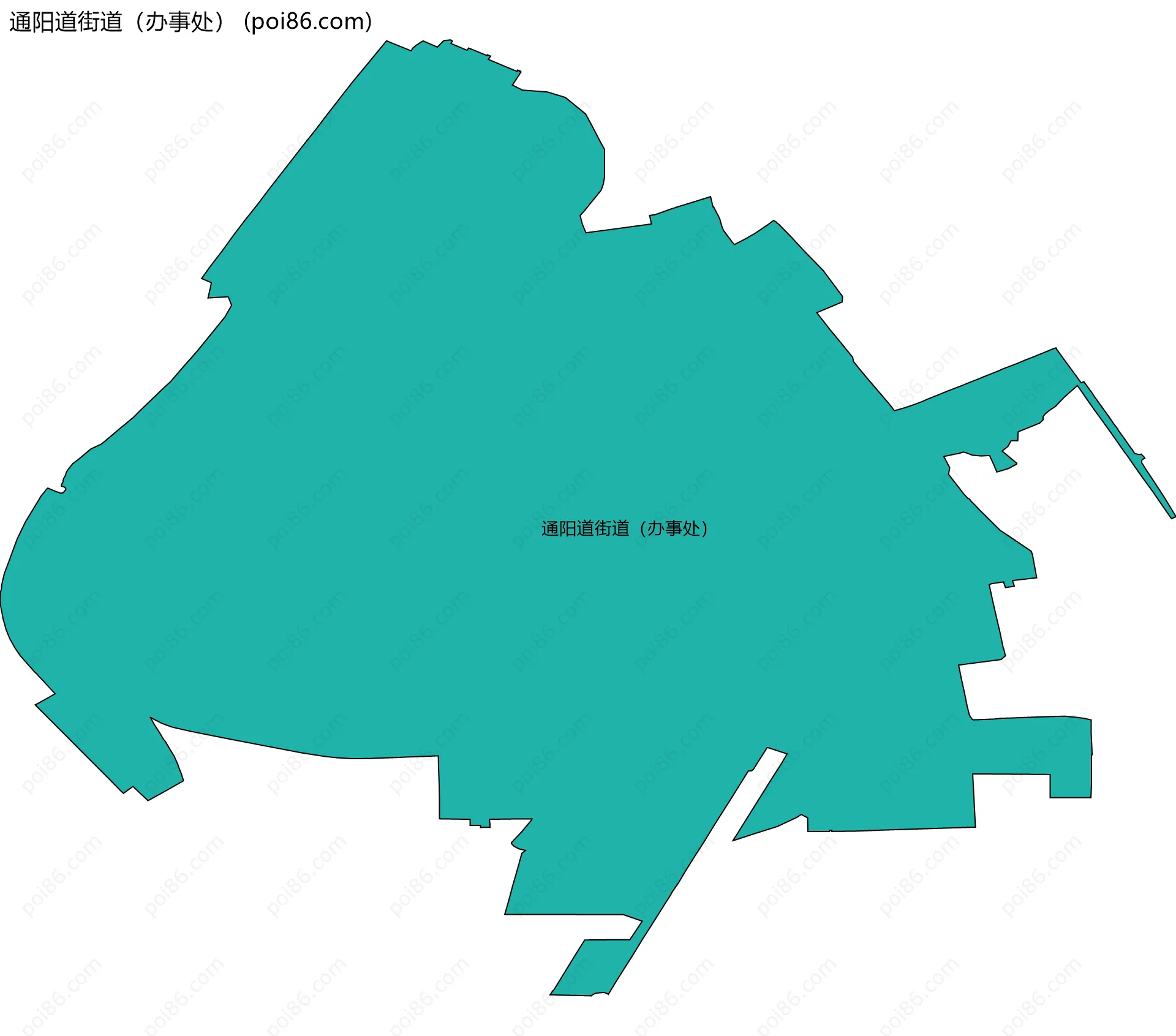 通阳道街道（办事处）边界地图(五级行政区划)
