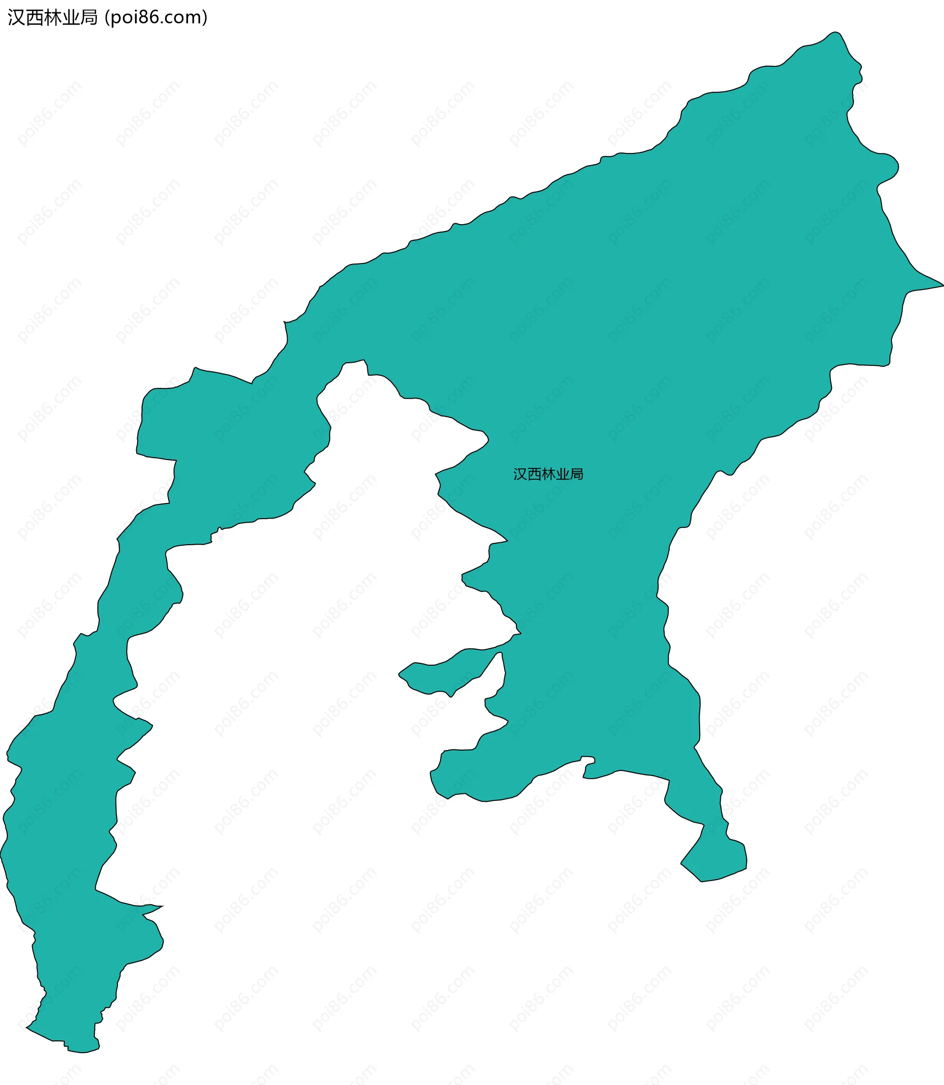 汉西林业局边界地图
