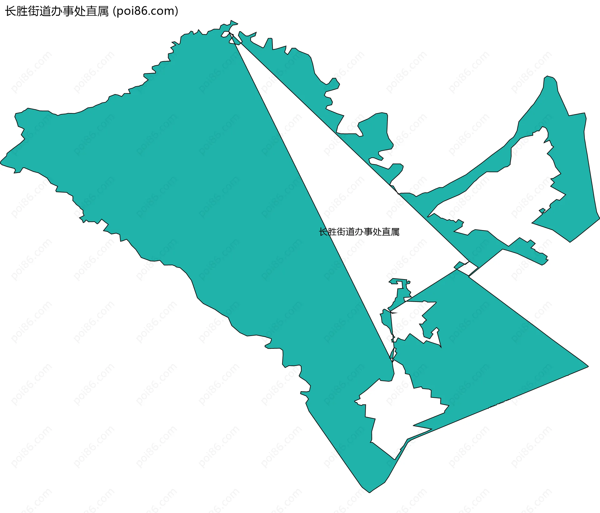 长胜街道办事处直属边界地图