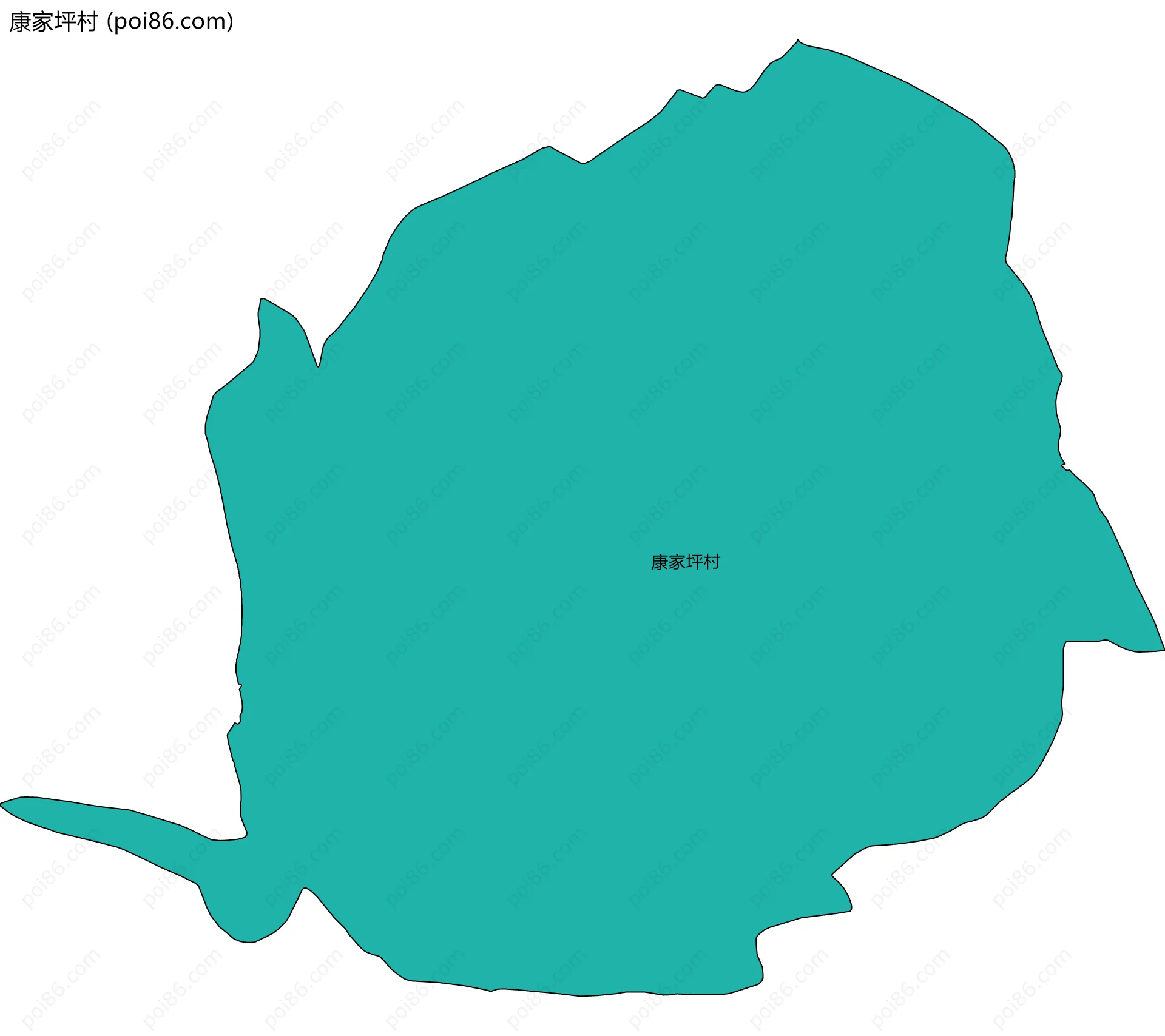 康家坪村边界地图