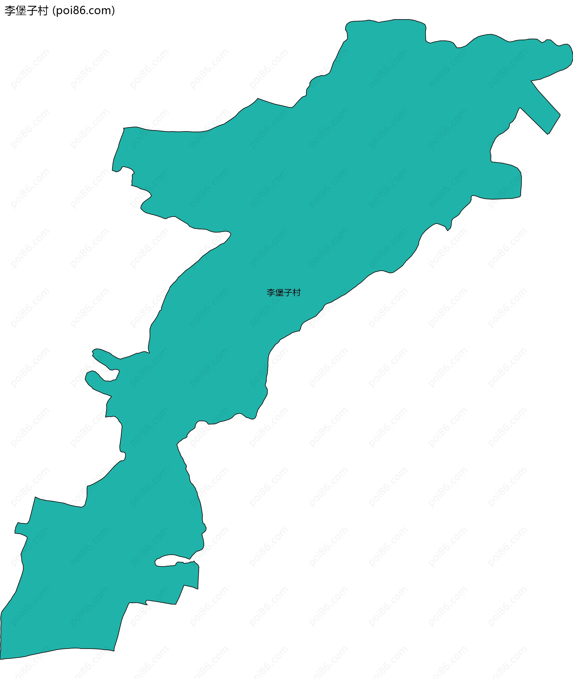 李堡子村边界地图