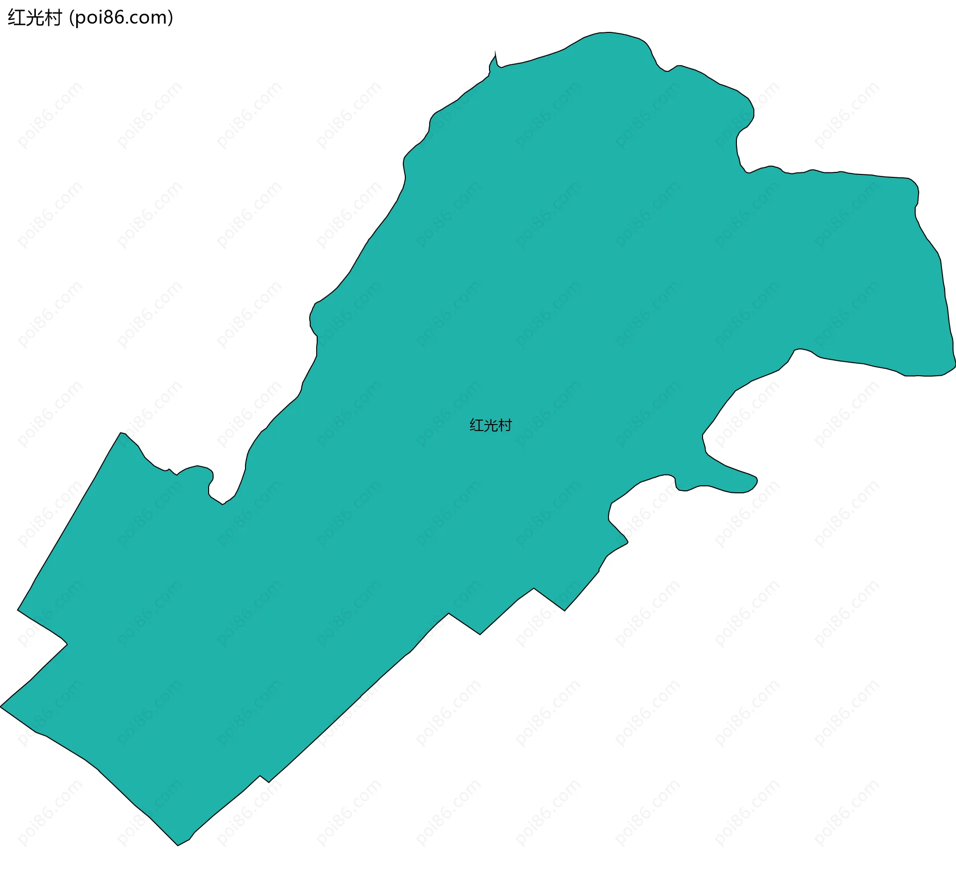 红光村边界地图