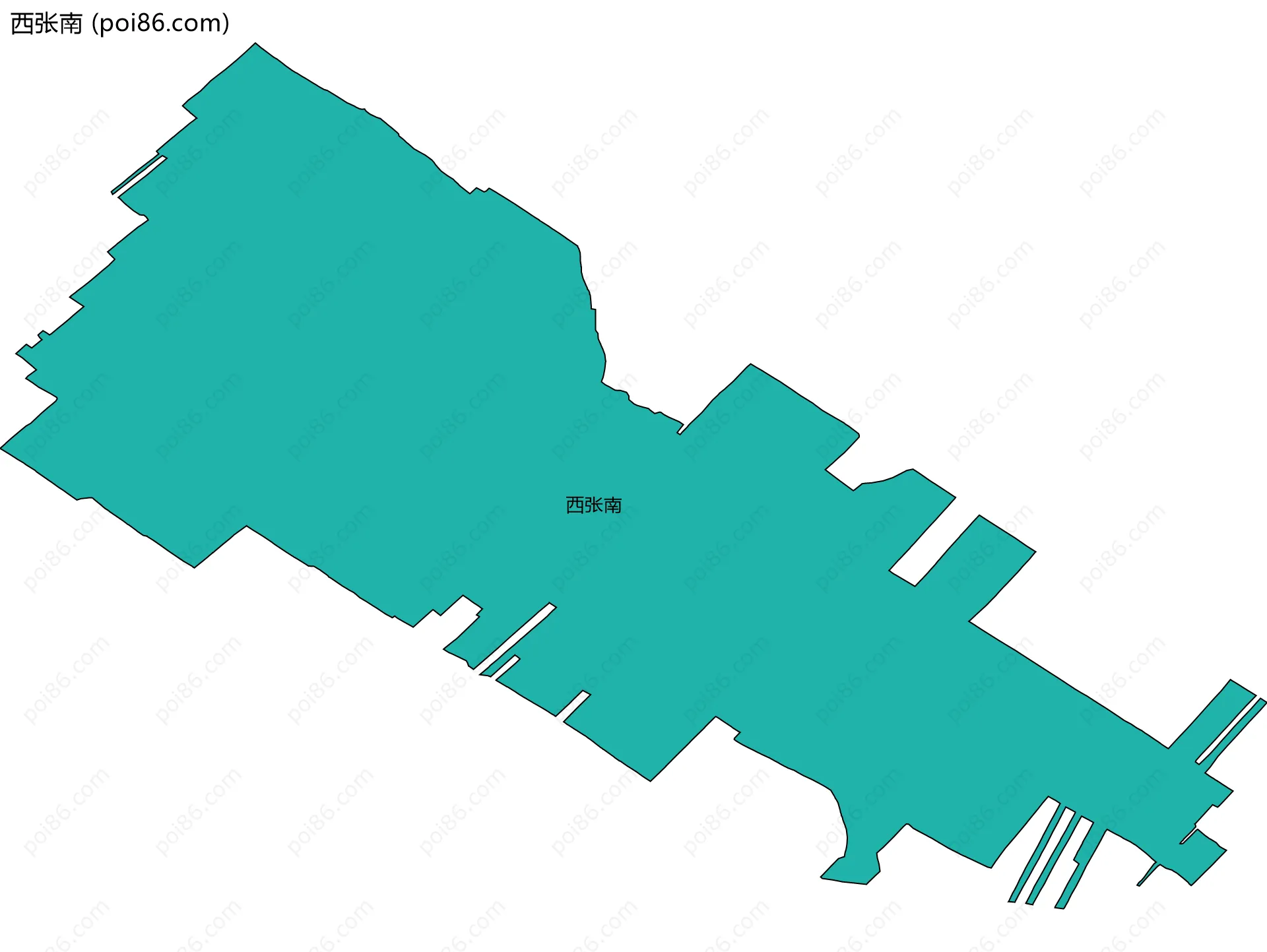 西张南边界地图