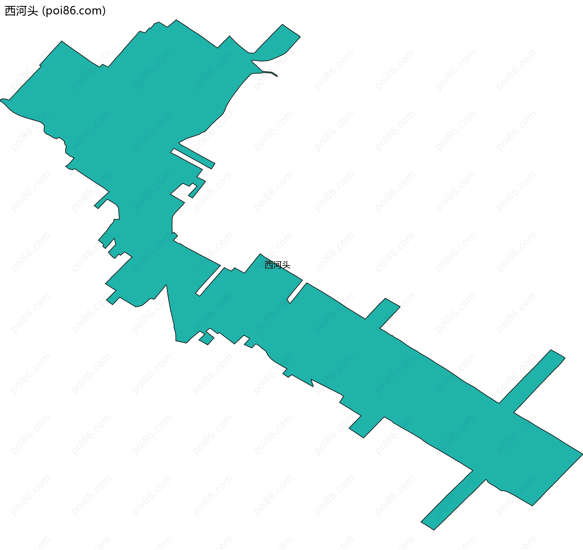 西河头边界地图