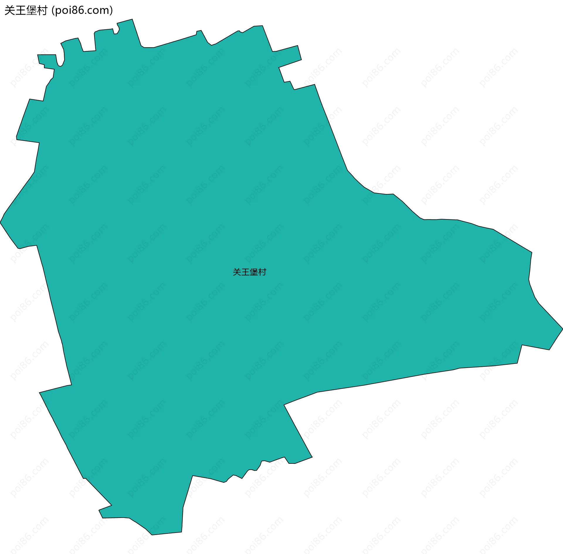 关王堡村边界地图