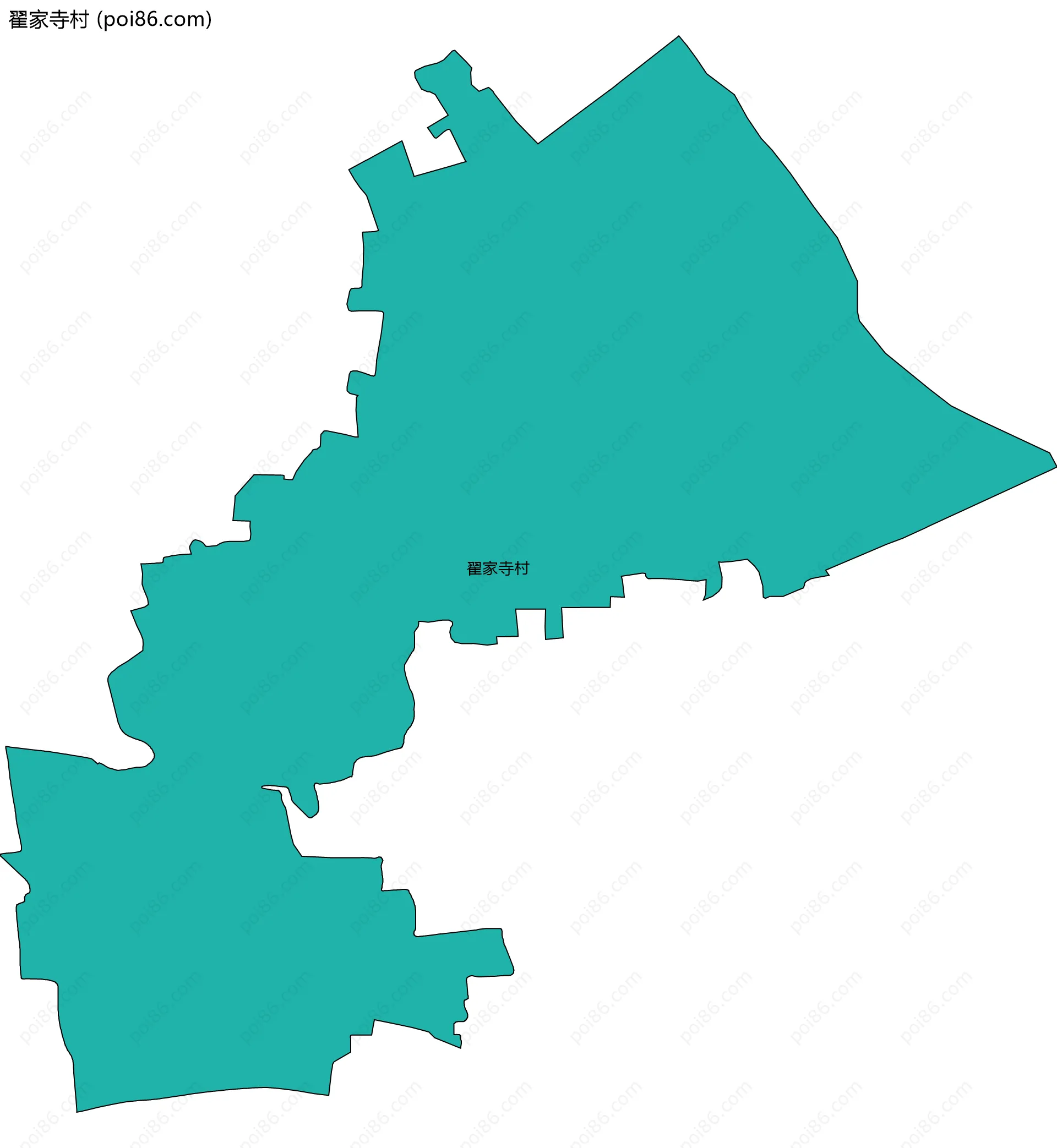 翟家寺村边界地图