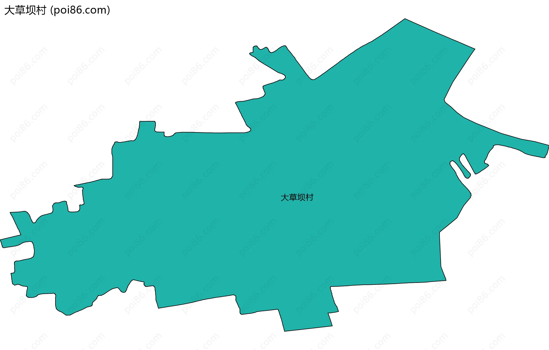 大草坝村边界地图