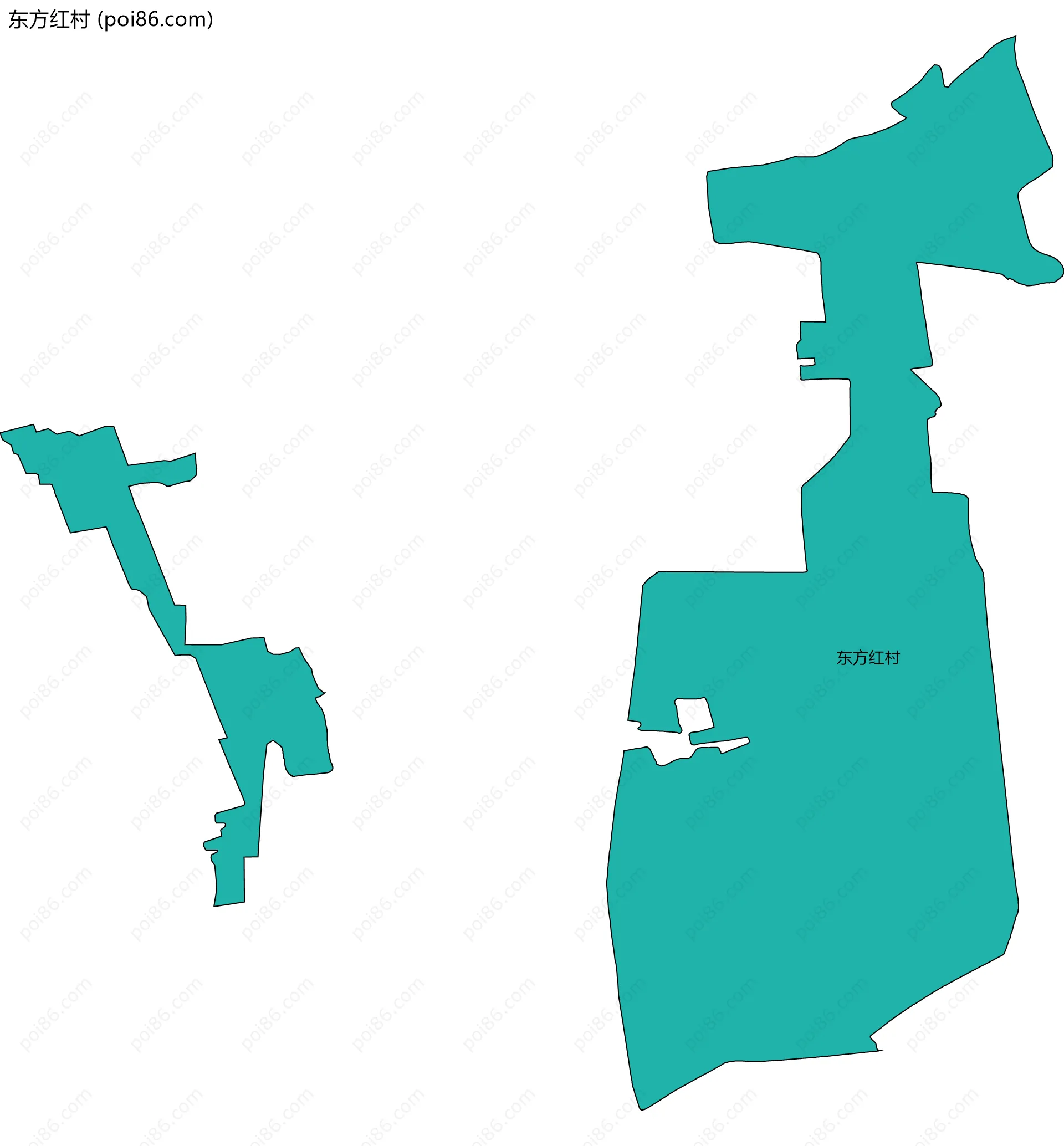 东方红村边界地图