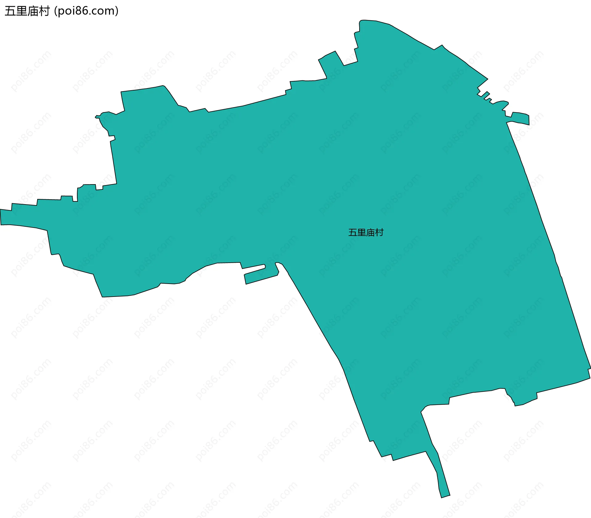 五里庙村边界地图