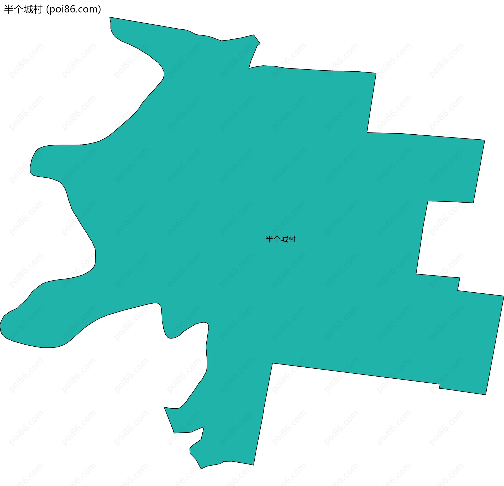 半个城村边界地图