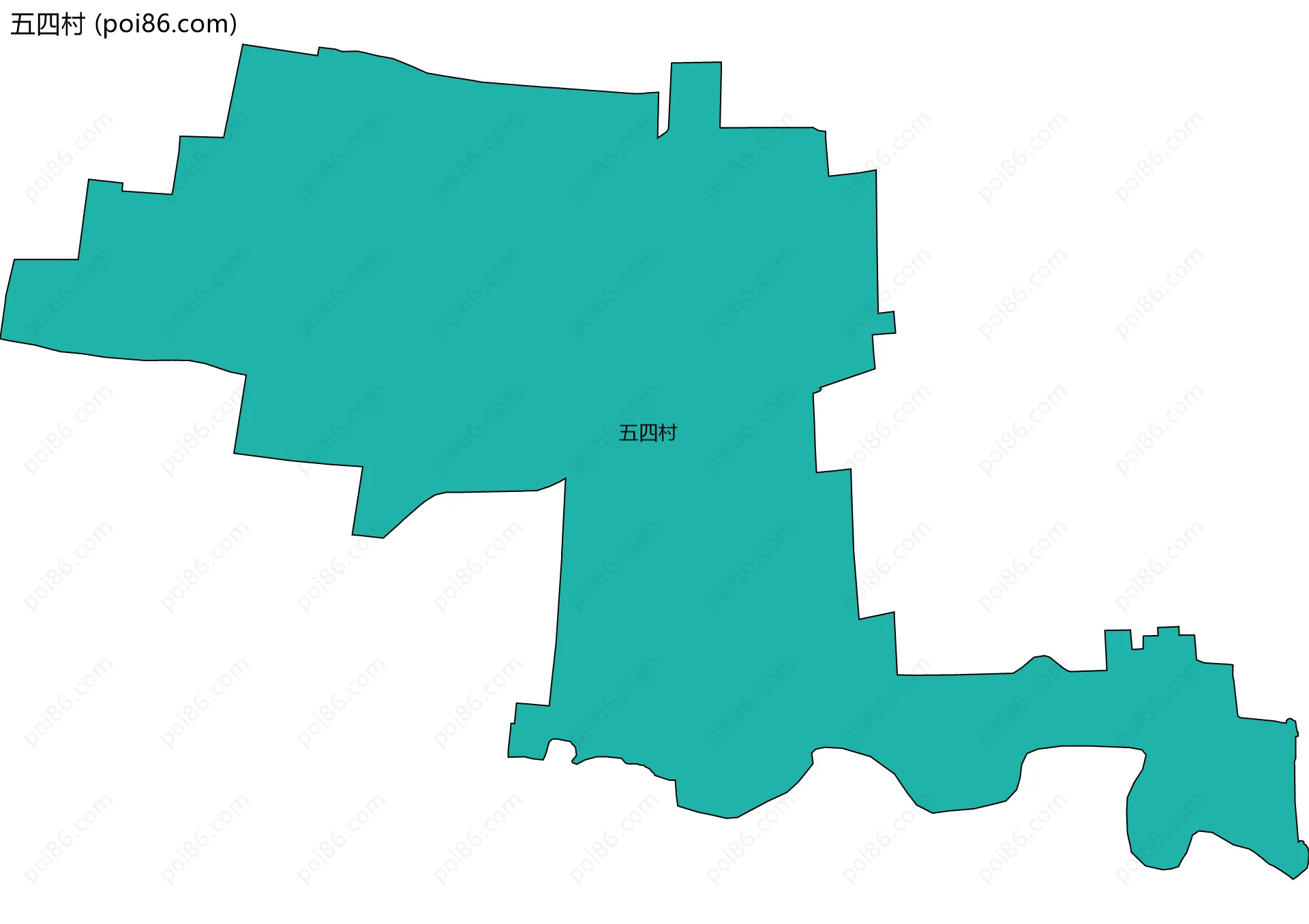 五四村边界地图