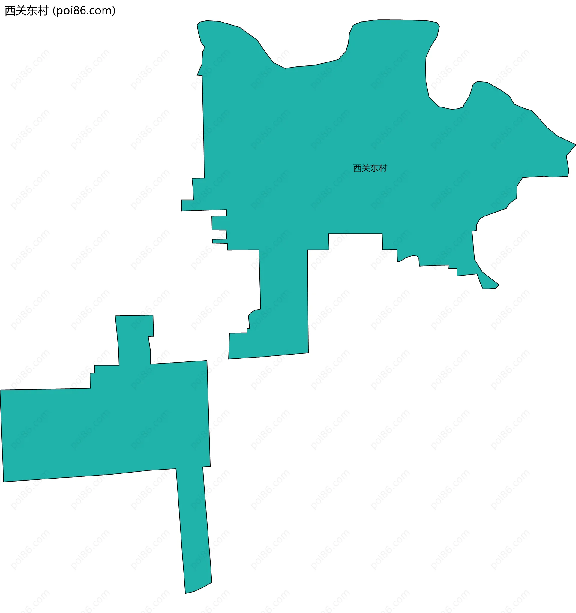 西关东村边界地图