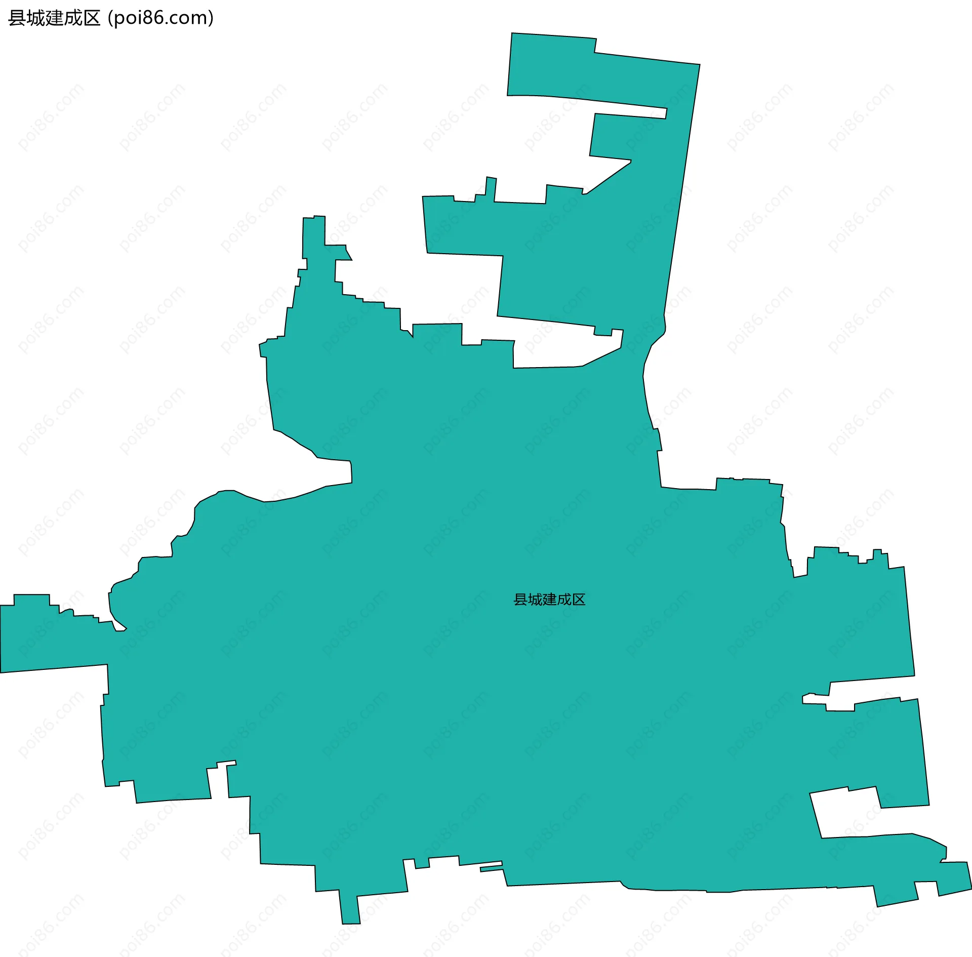 县城建成区边界地图