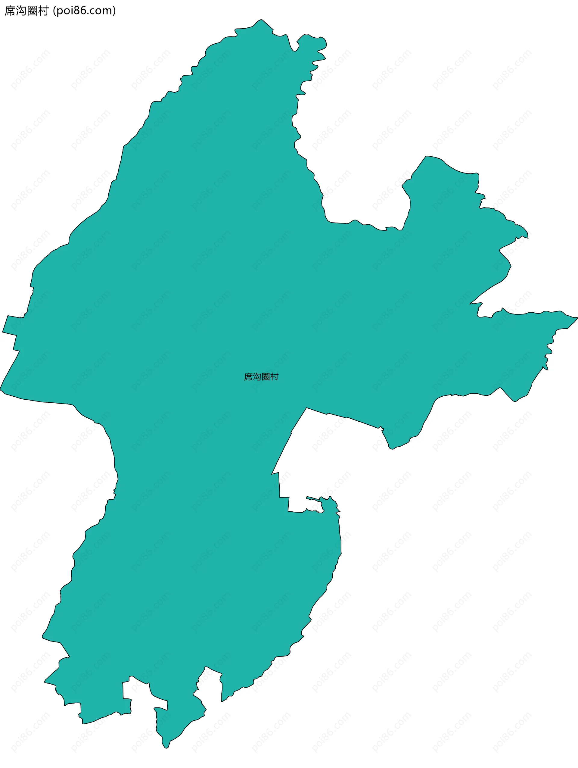 席沟圈村边界地图