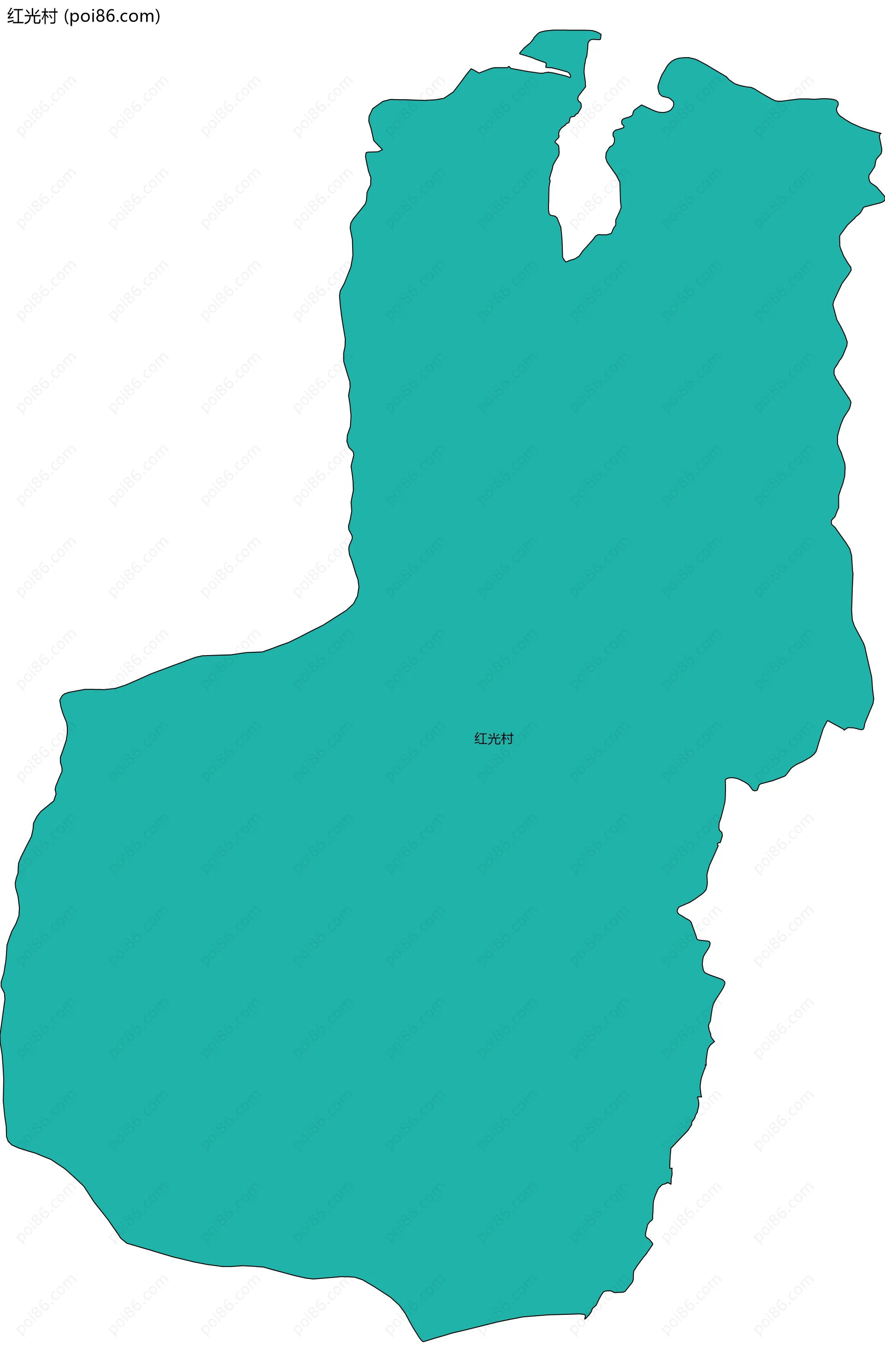 红光村边界地图