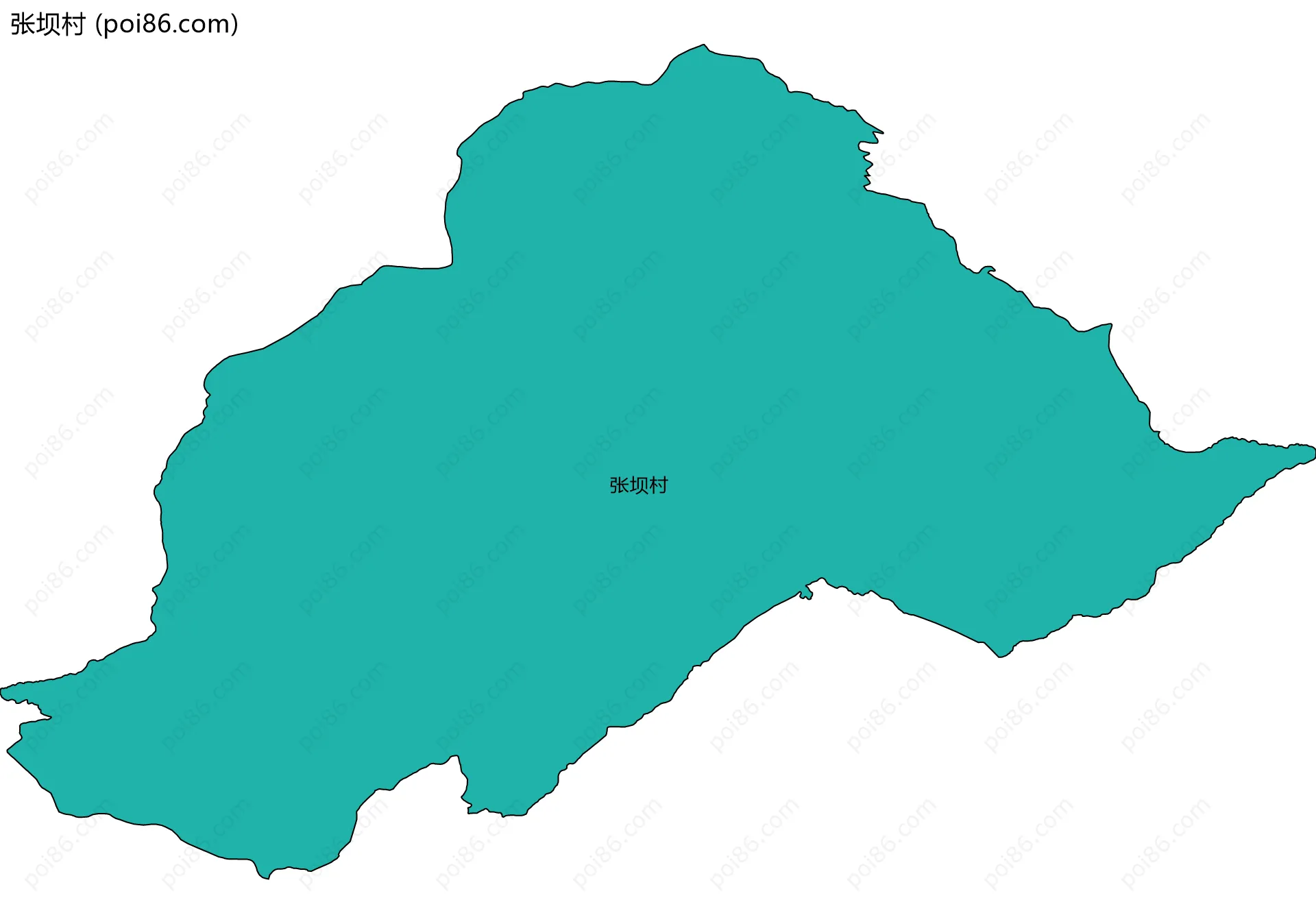 张坝村边界地图
