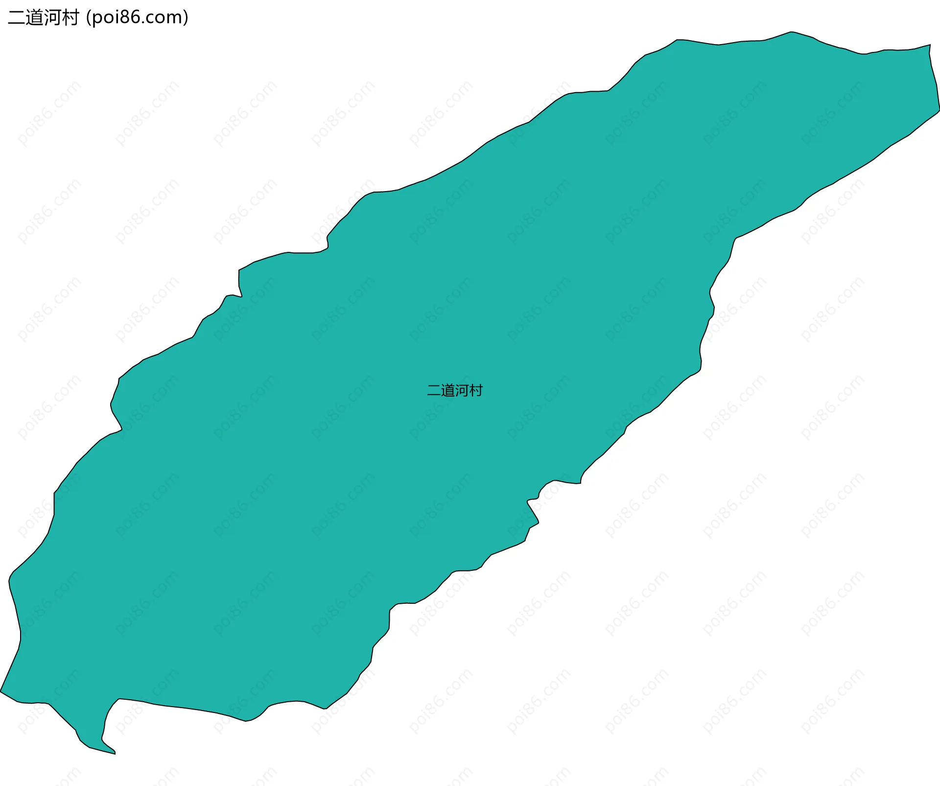 二道河村边界地图