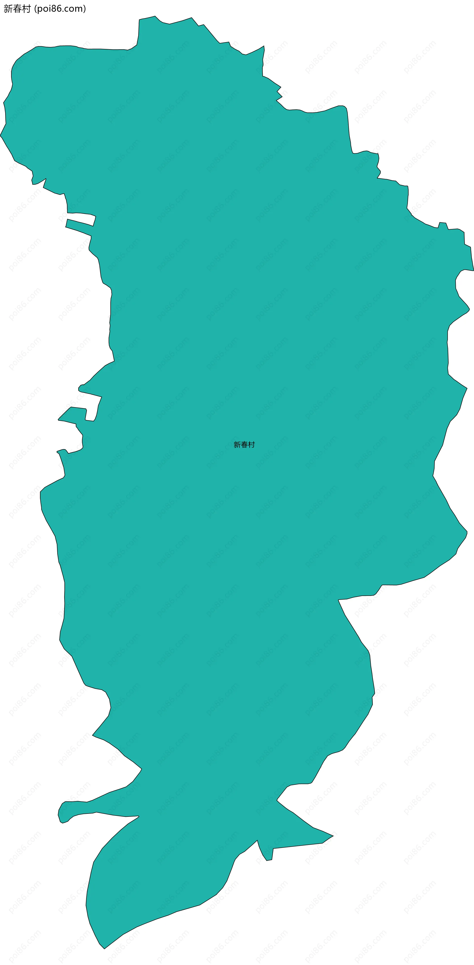 新春村边界地图