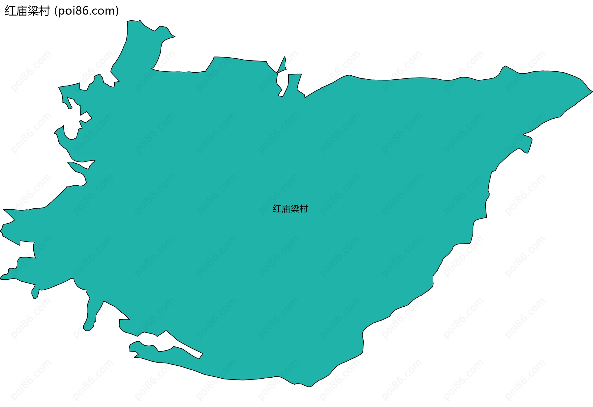 红庙梁村边界地图