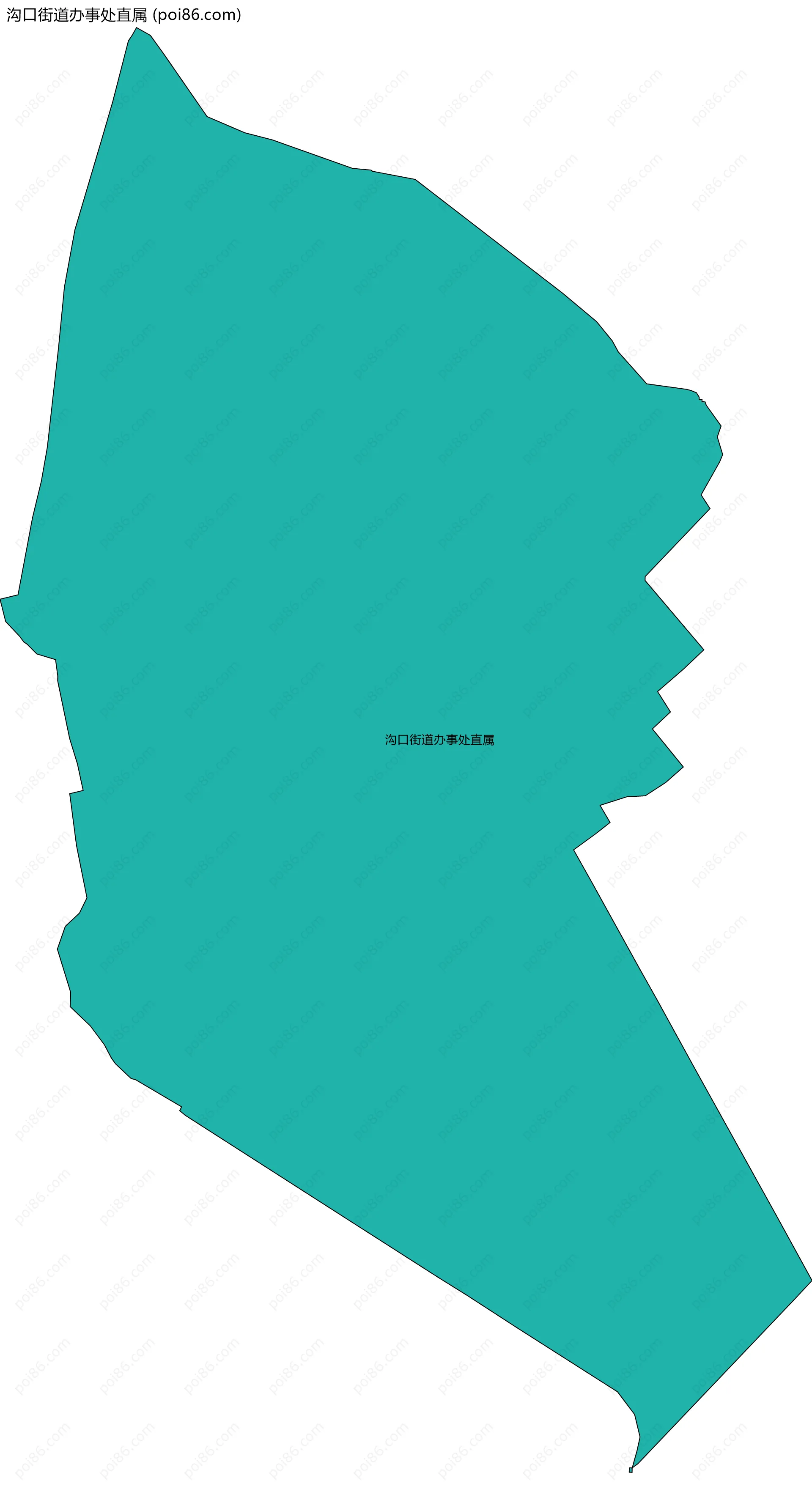 沟口街道办事处直属边界地图