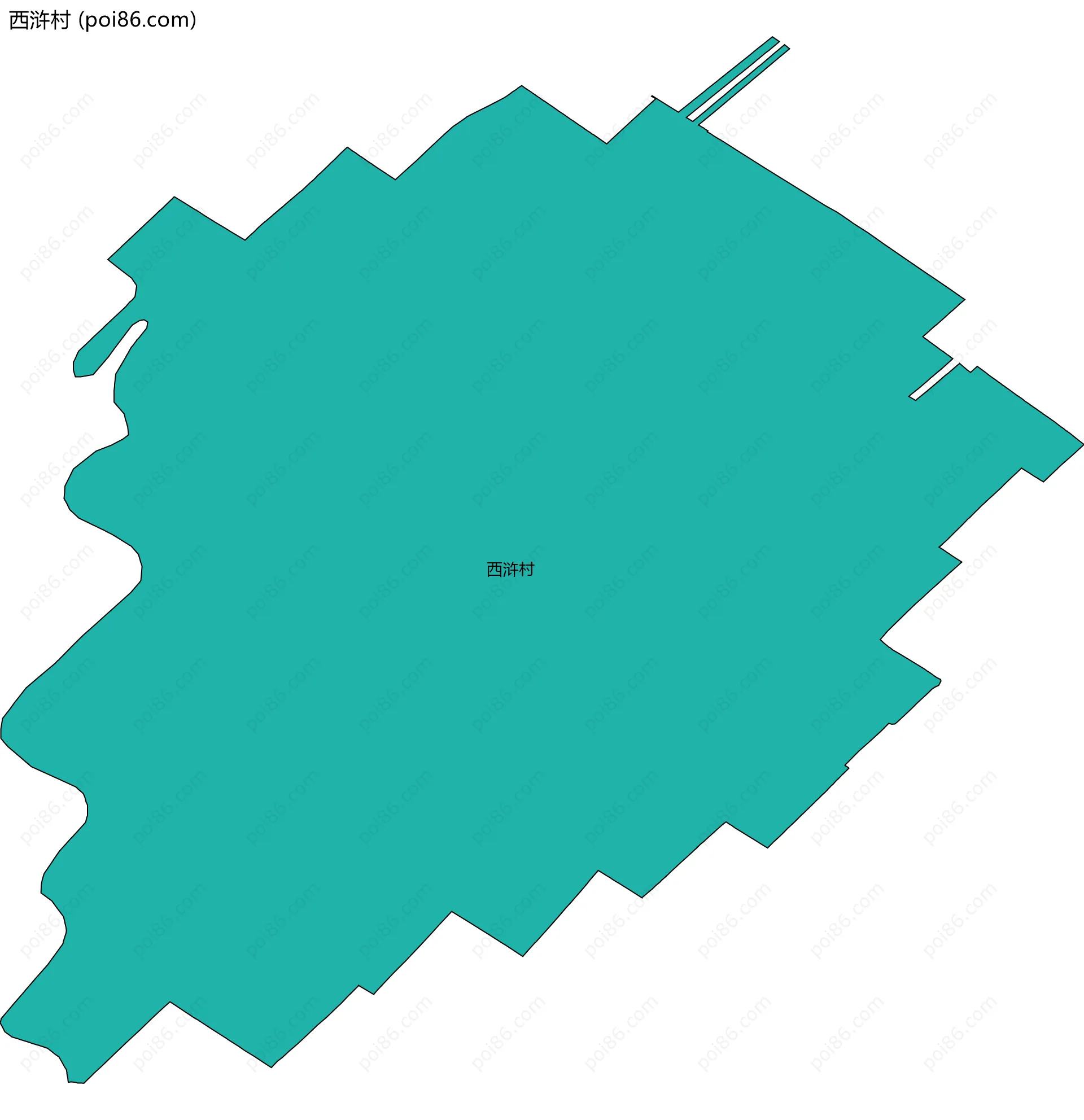 西浒村边界地图