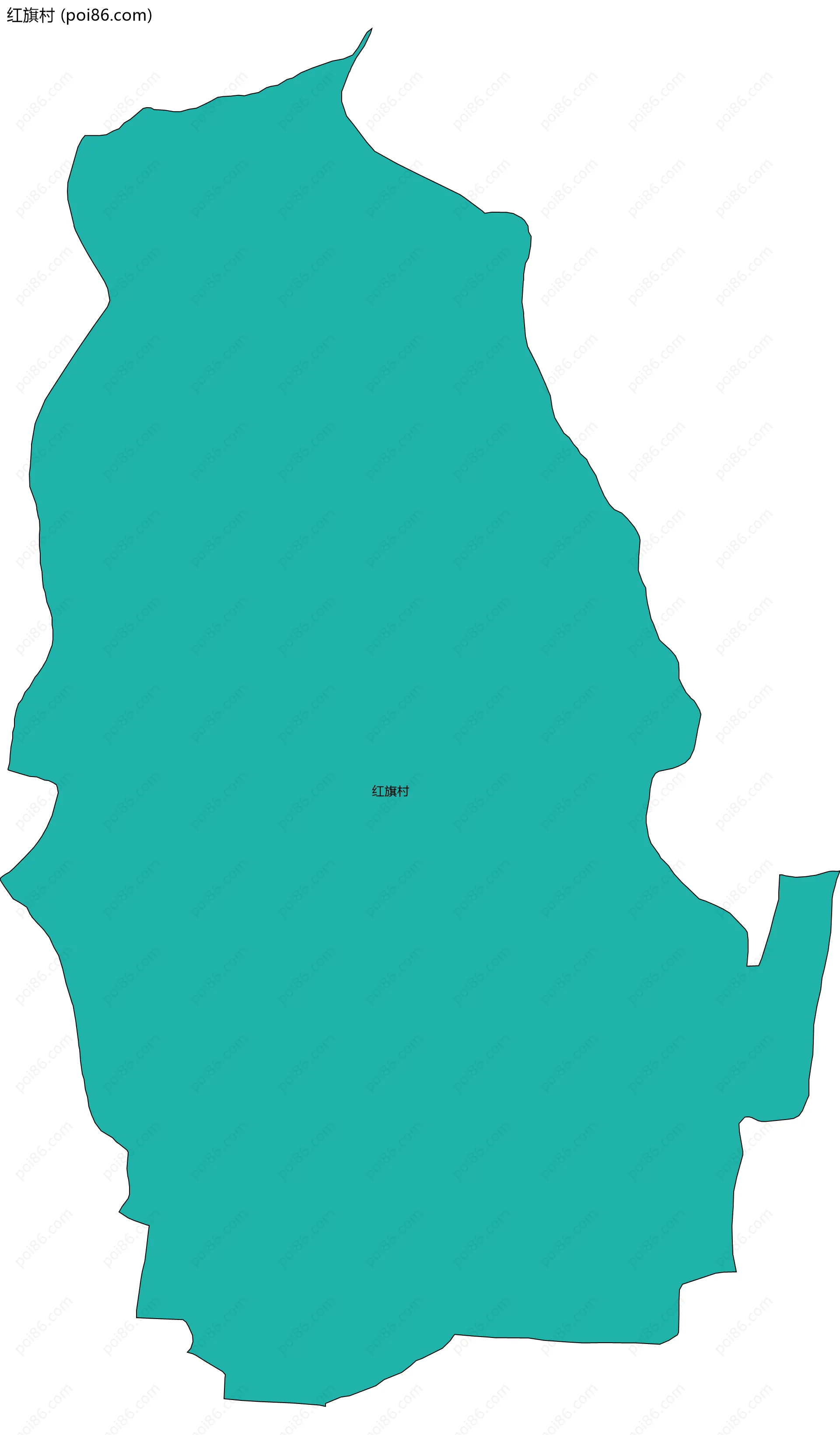 红旗村边界地图