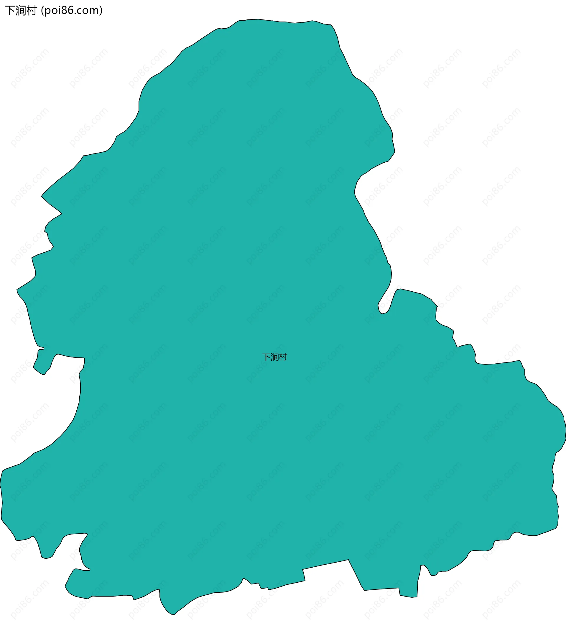 下涧村边界地图