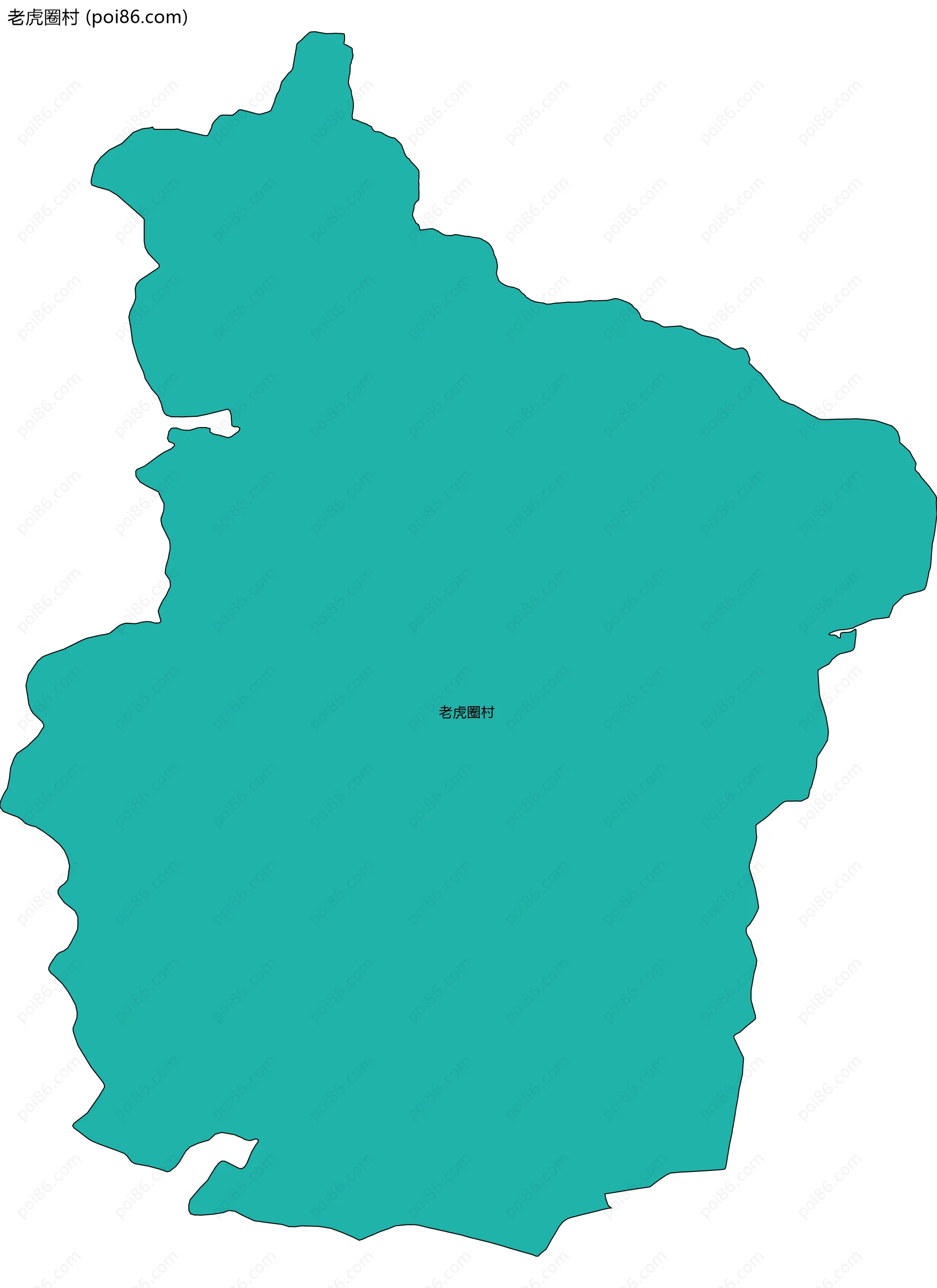 老虎圈村边界地图