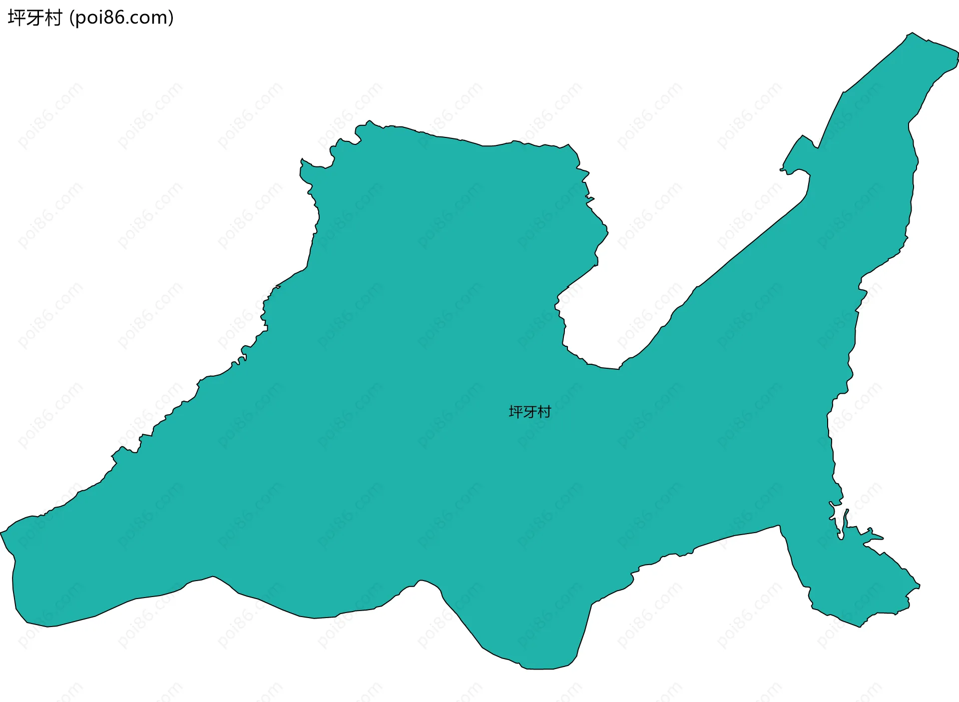 坪牙村边界地图