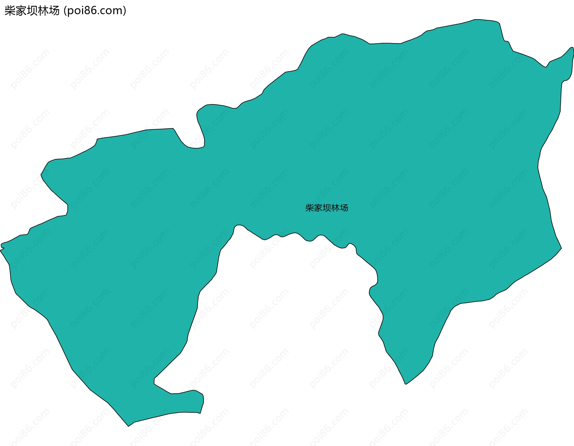 柴家坝林场边界地图(五级行政区划)
