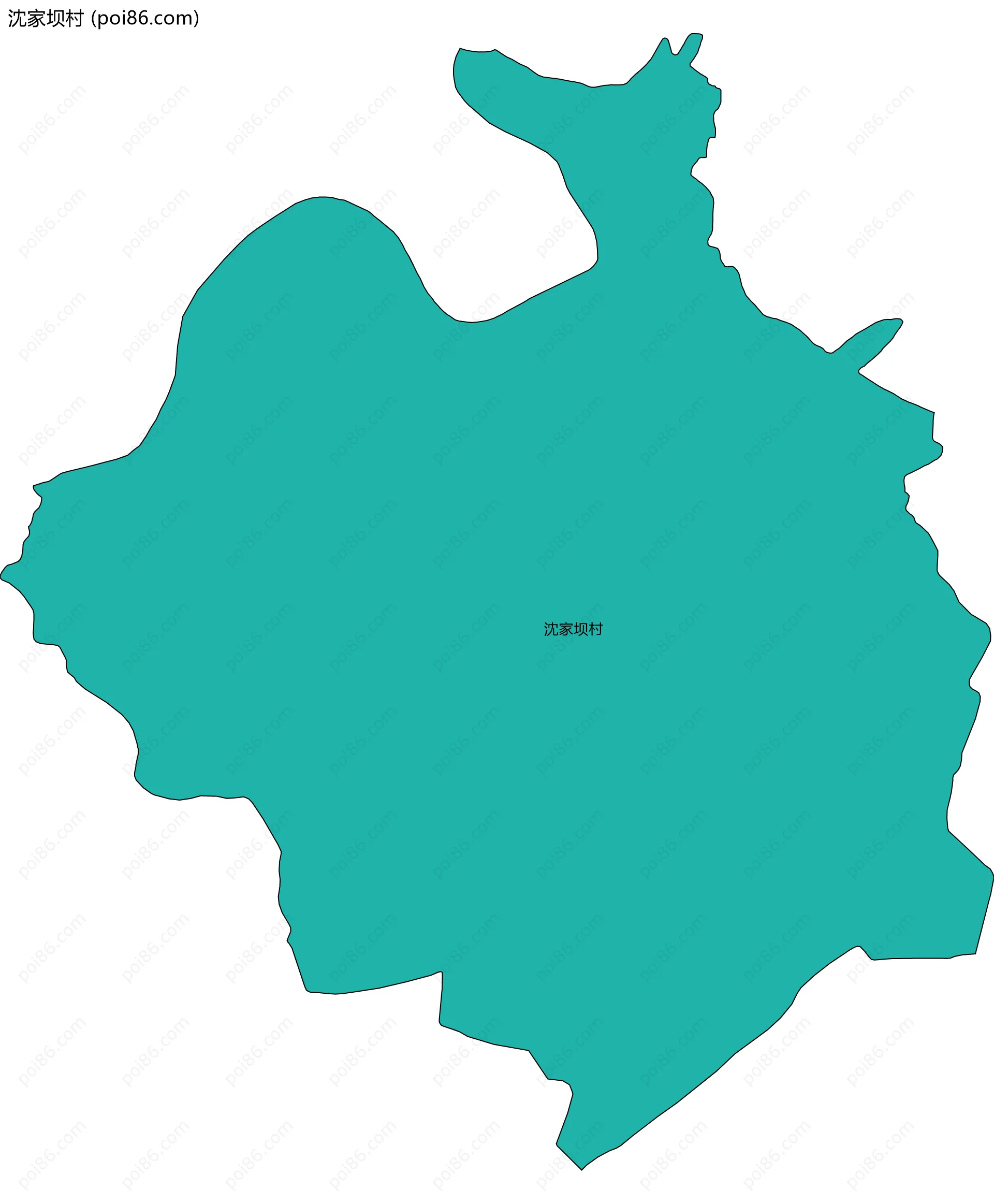 沈家坝村边界地图