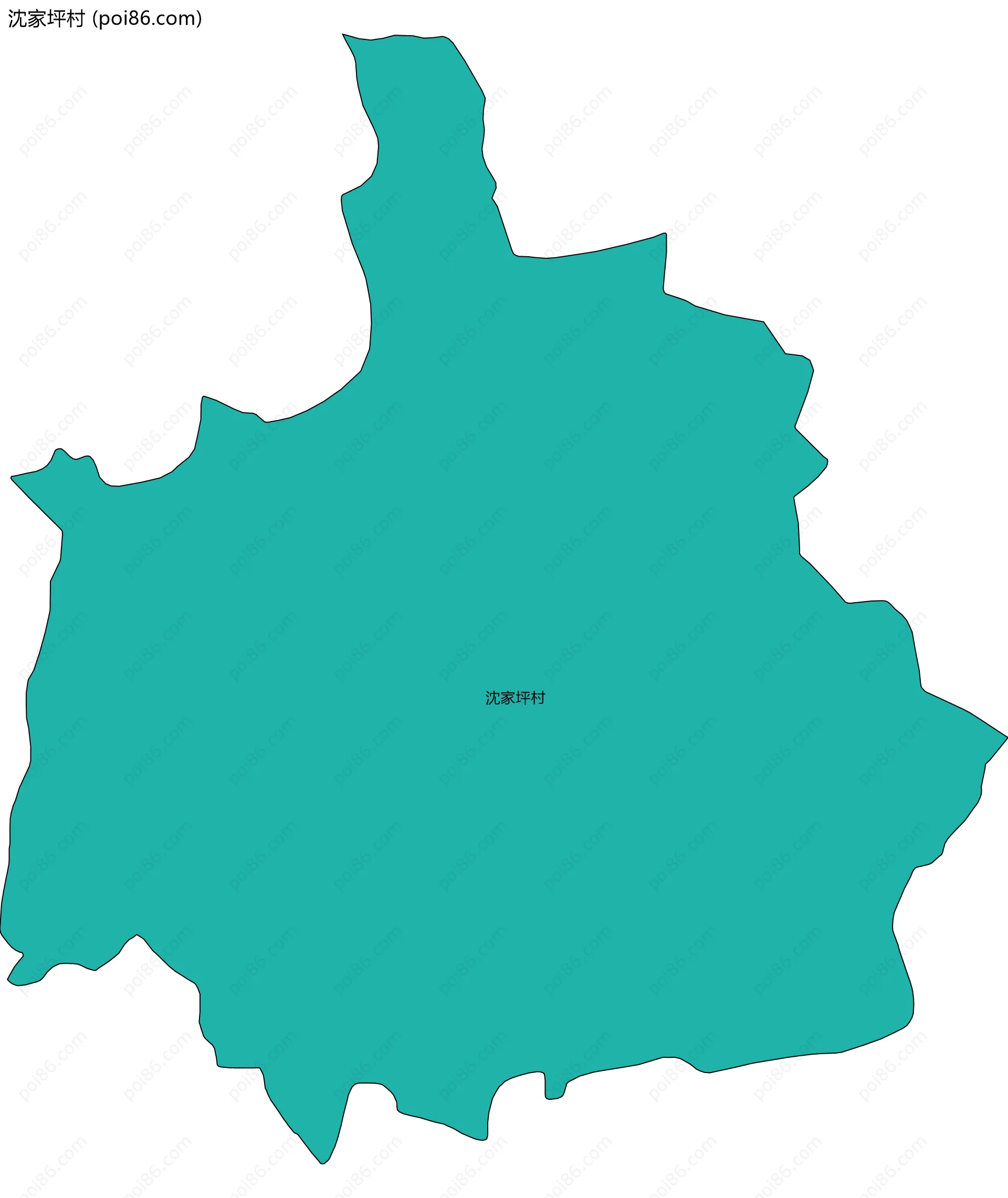 沈家坪村边界地图