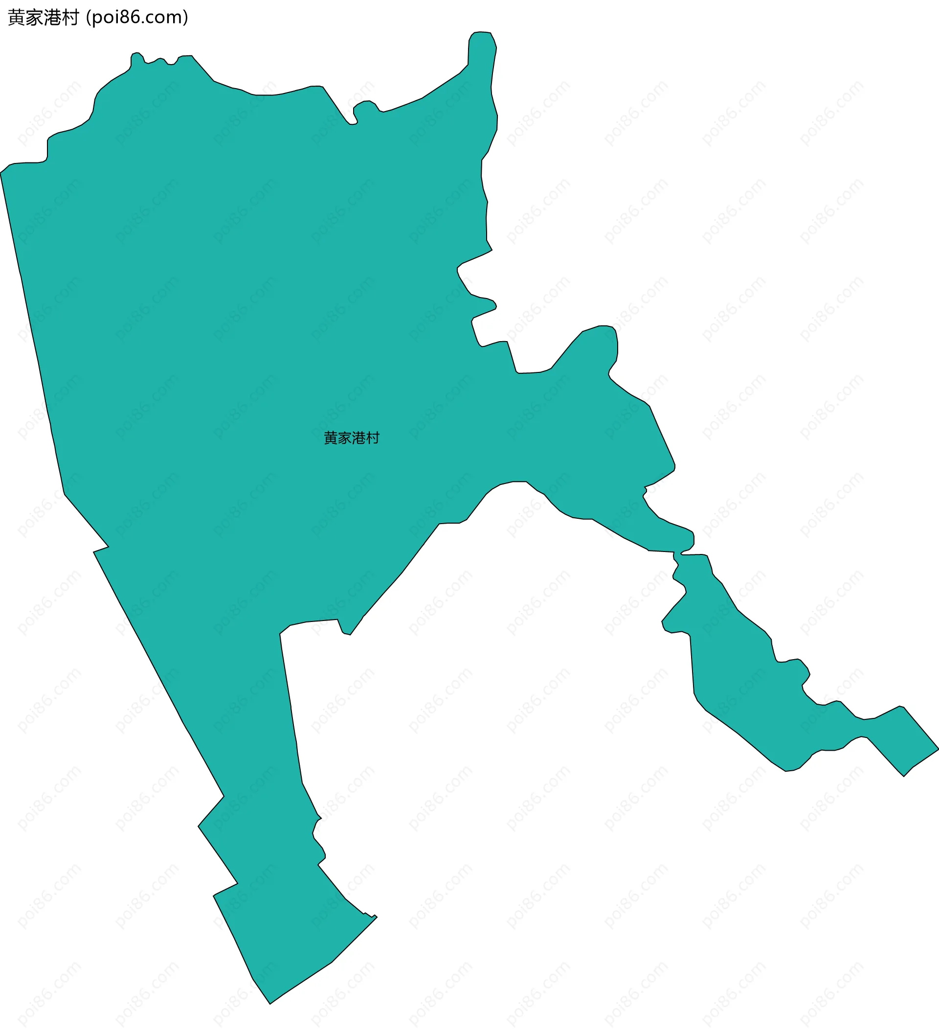 黄家港村边界地图