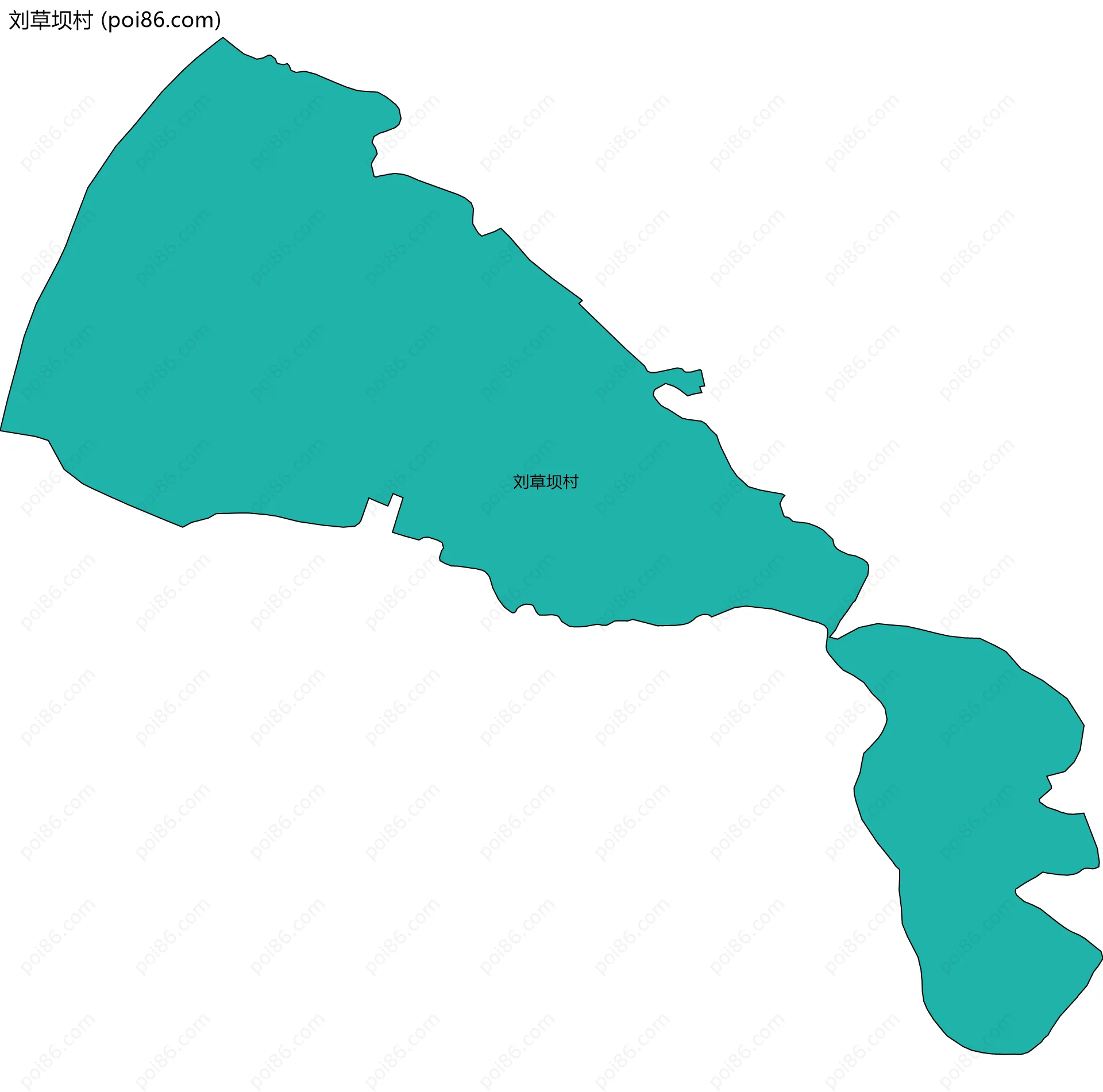 刘草坝村边界地图