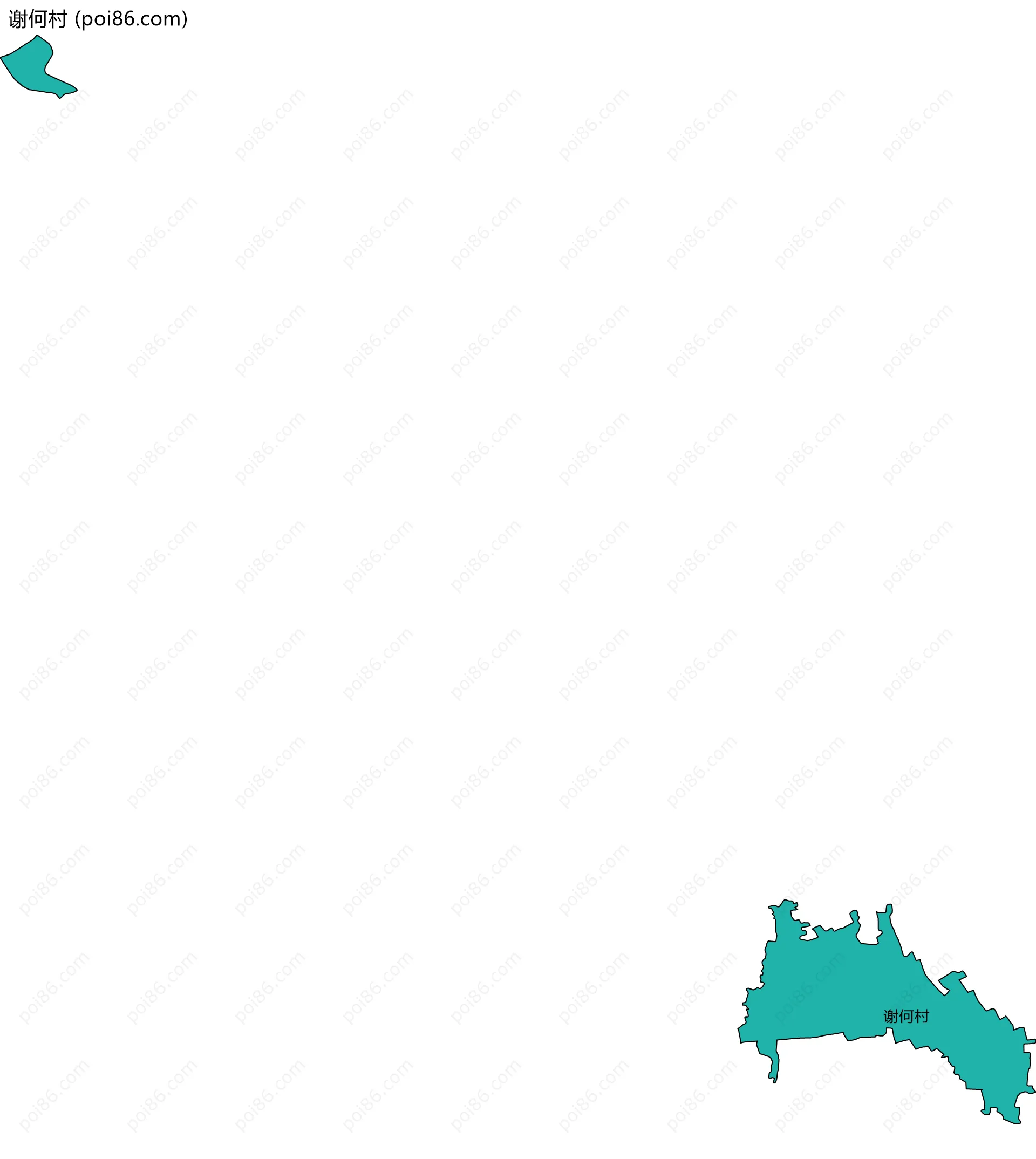 谢何村边界地图